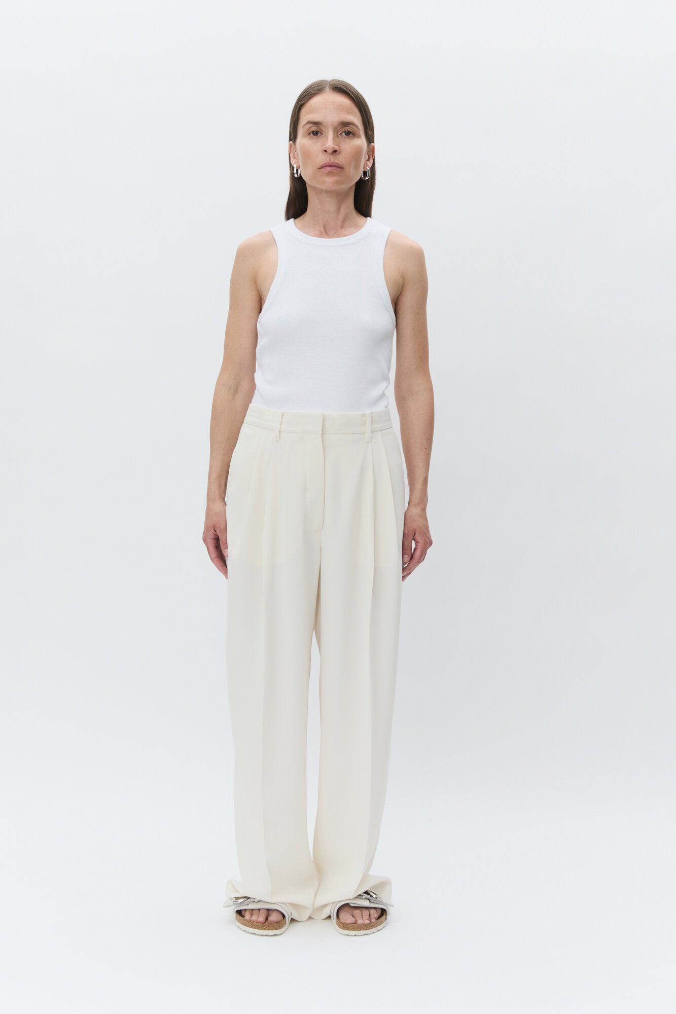 Enzo Classic Gabardine bukser - Ivory Shade