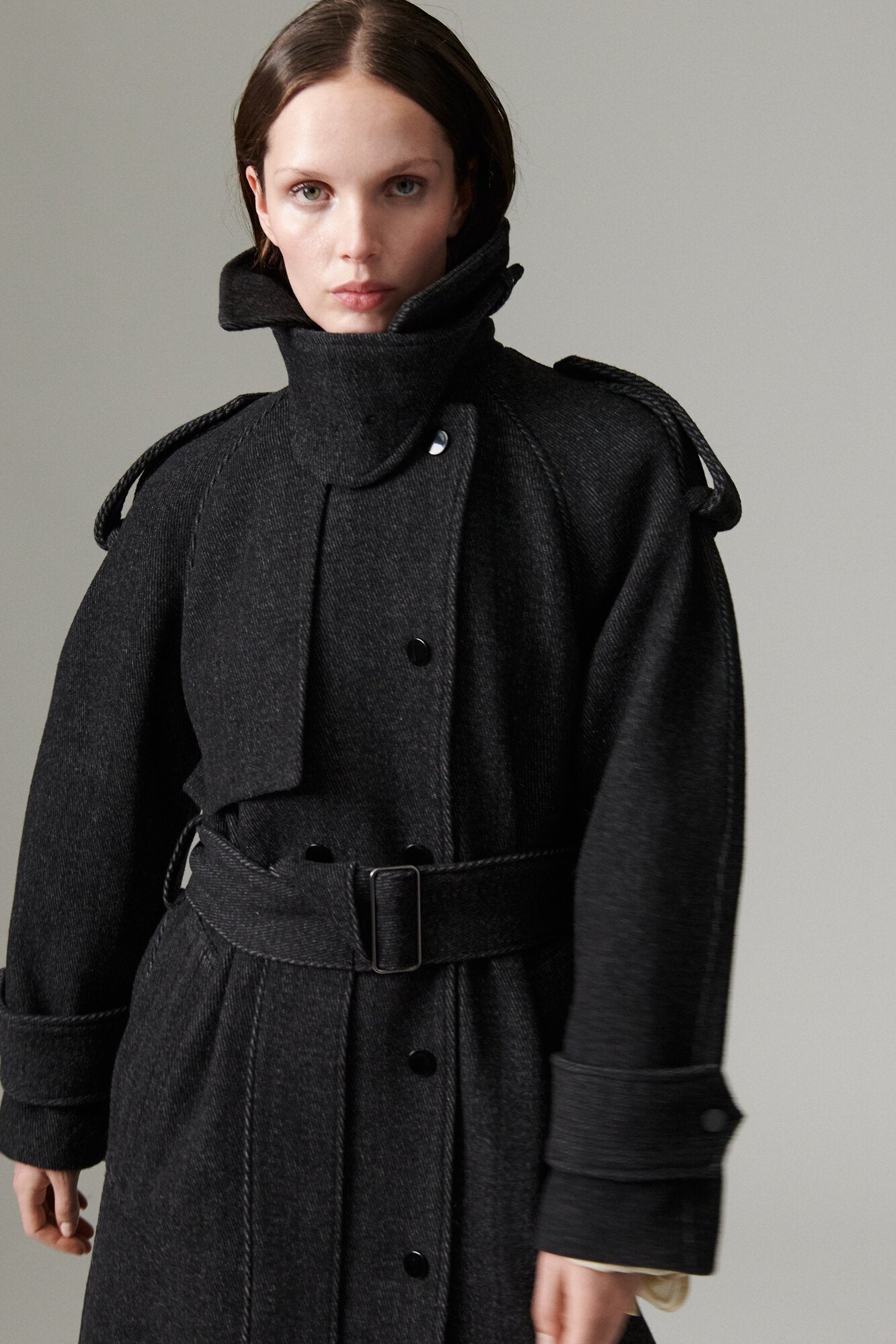 Capthin Structure uldfrakke - Grey Twill