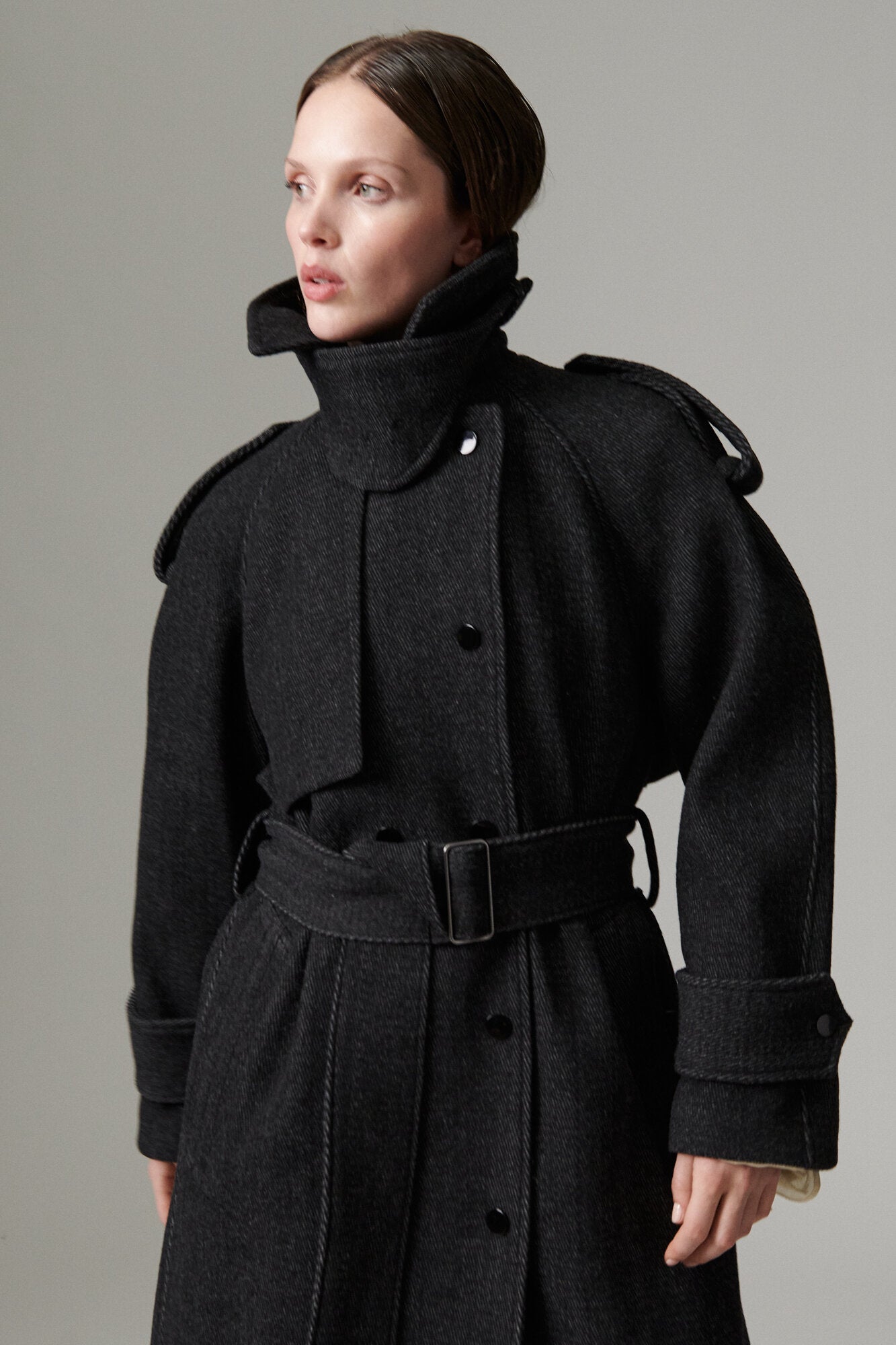 Capthin Structure uldfrakke - Grey Twill