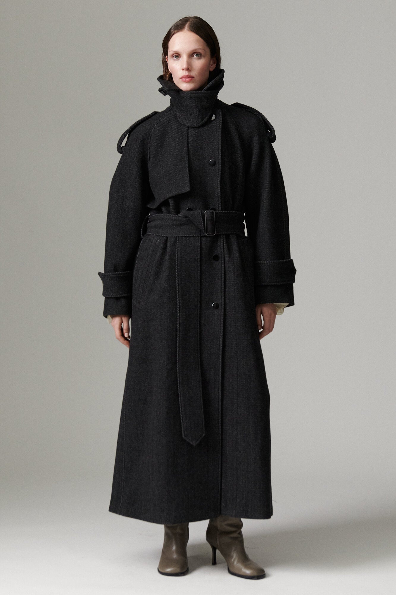 Capthin Structure uldfrakke - Grey Twill