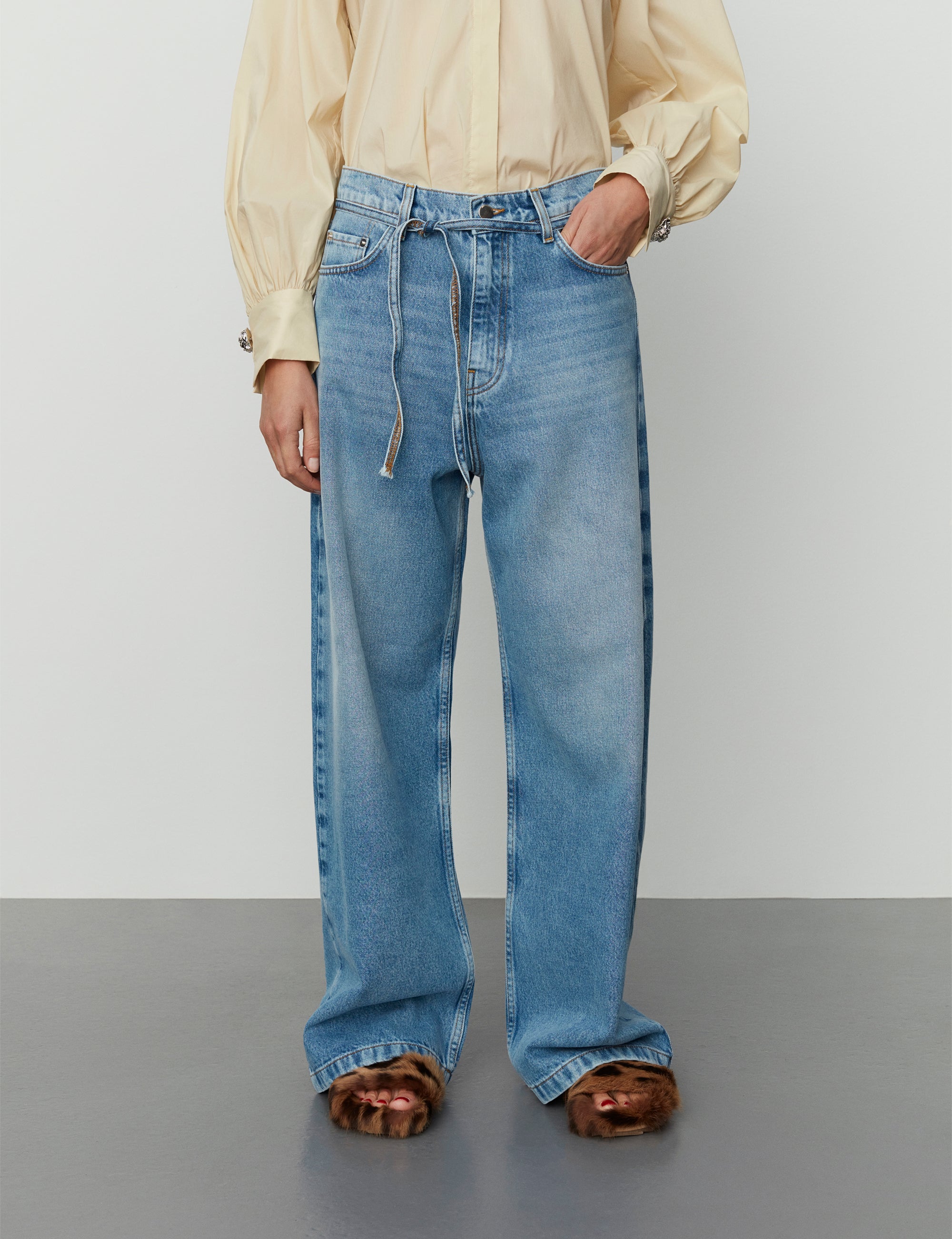 Elijah Blue Soft Denim wide leg jeans - Light Blue
