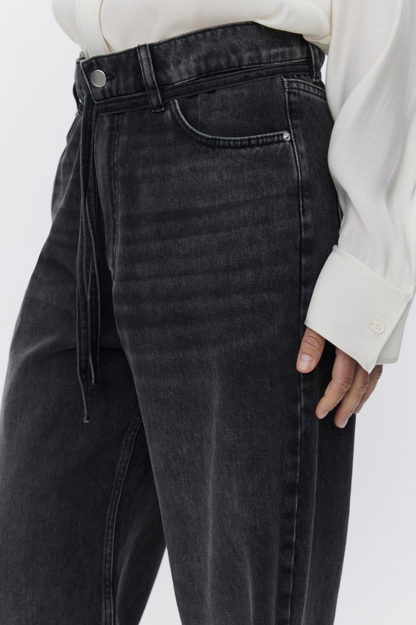 Elijah Raw Black jeans - sort