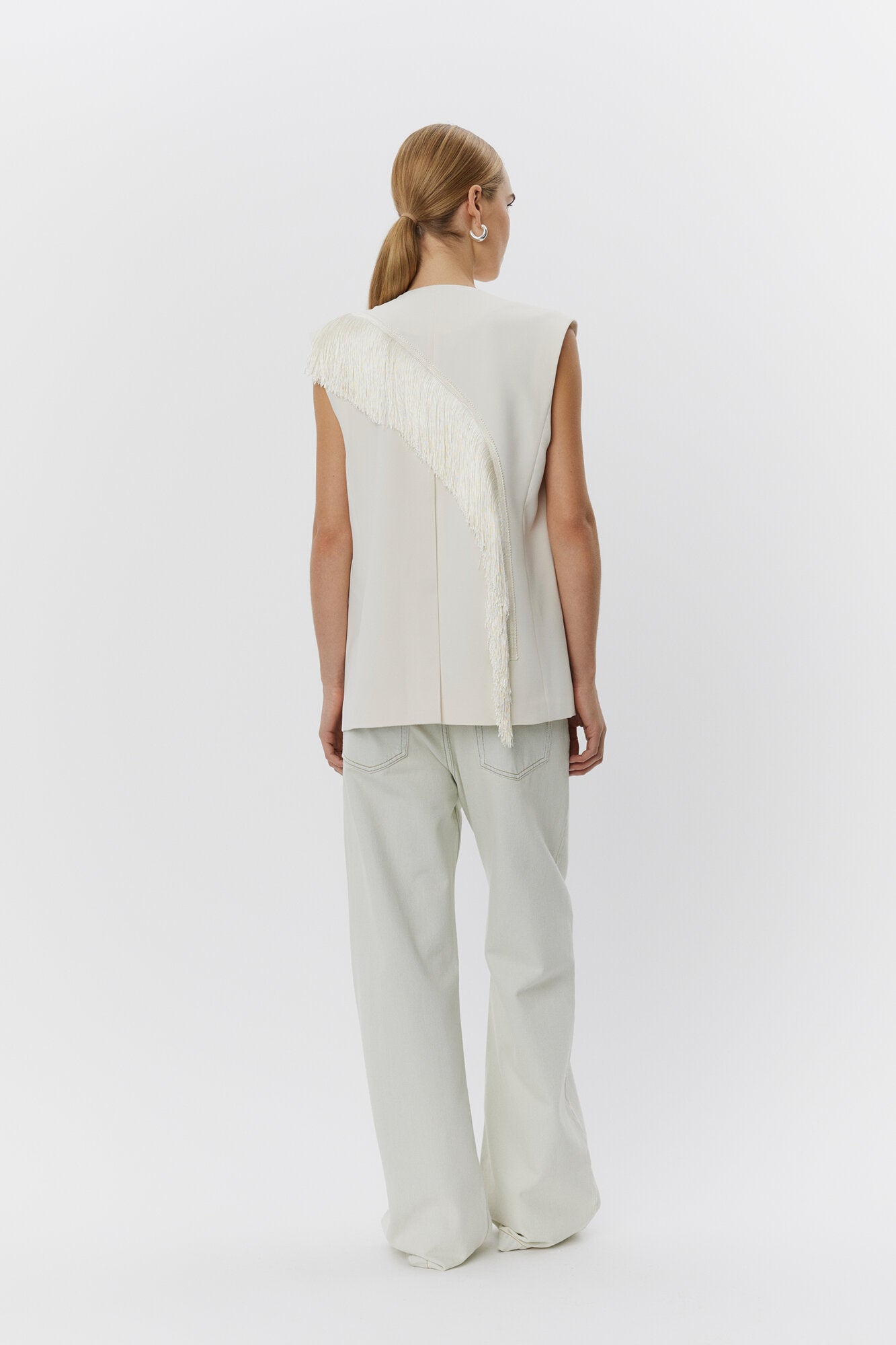 Levy Classic Gabardine vest - Ivory Shade