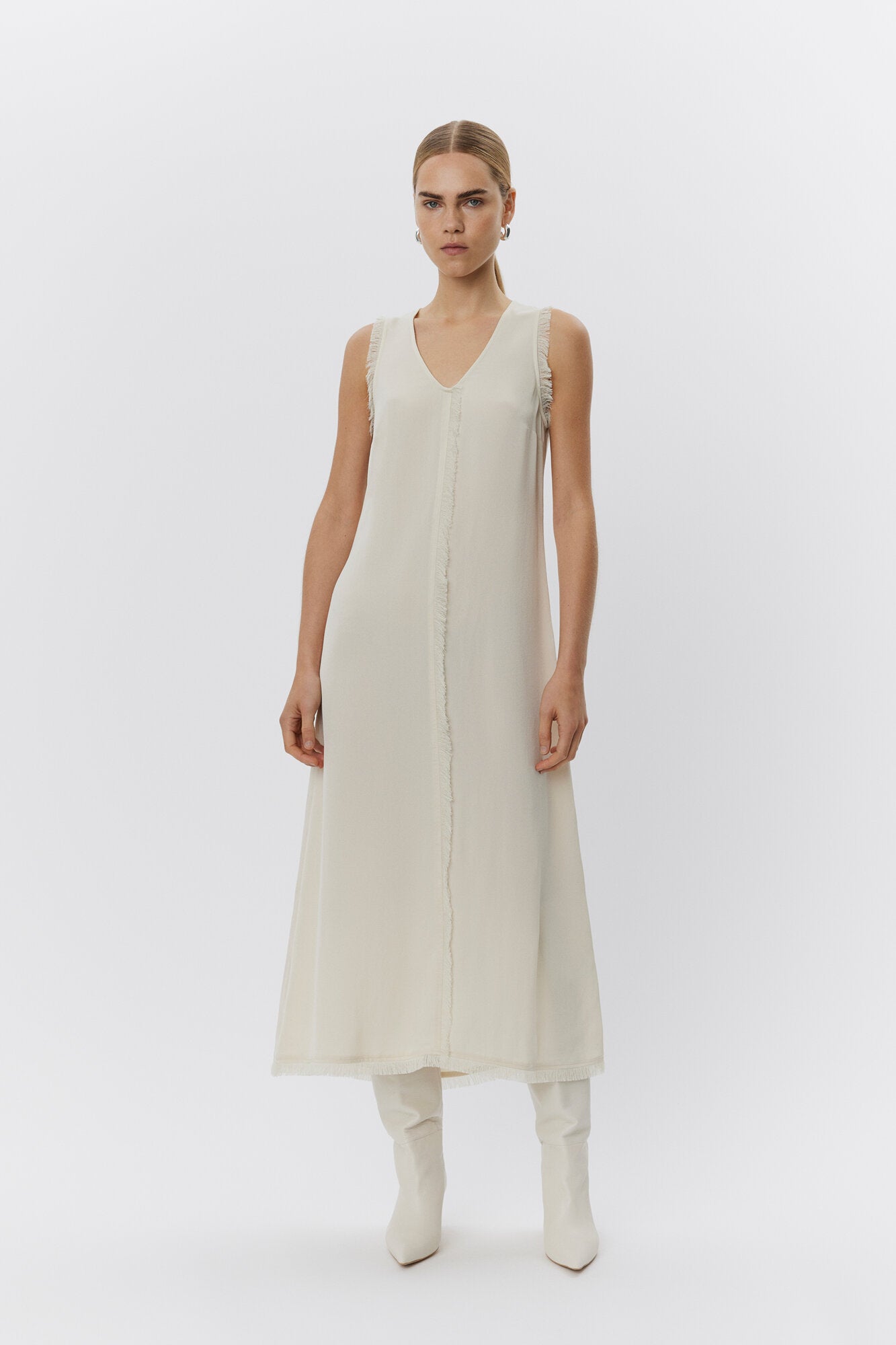 Dasha matte crepe kjole - Sage Khaki