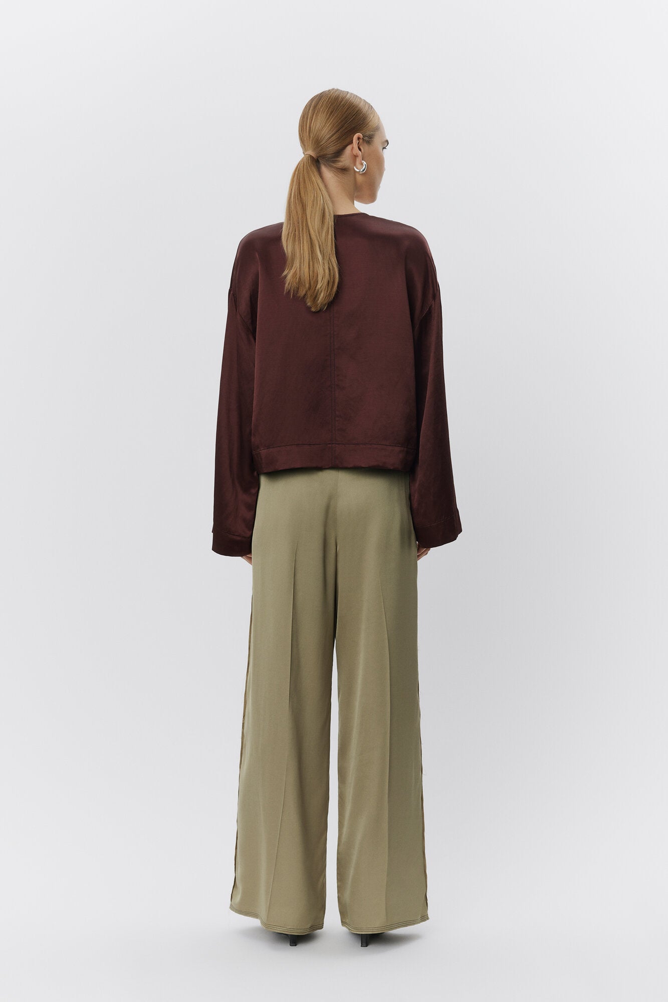 Fisher Fluid Viscose bukser - Sage Khaki