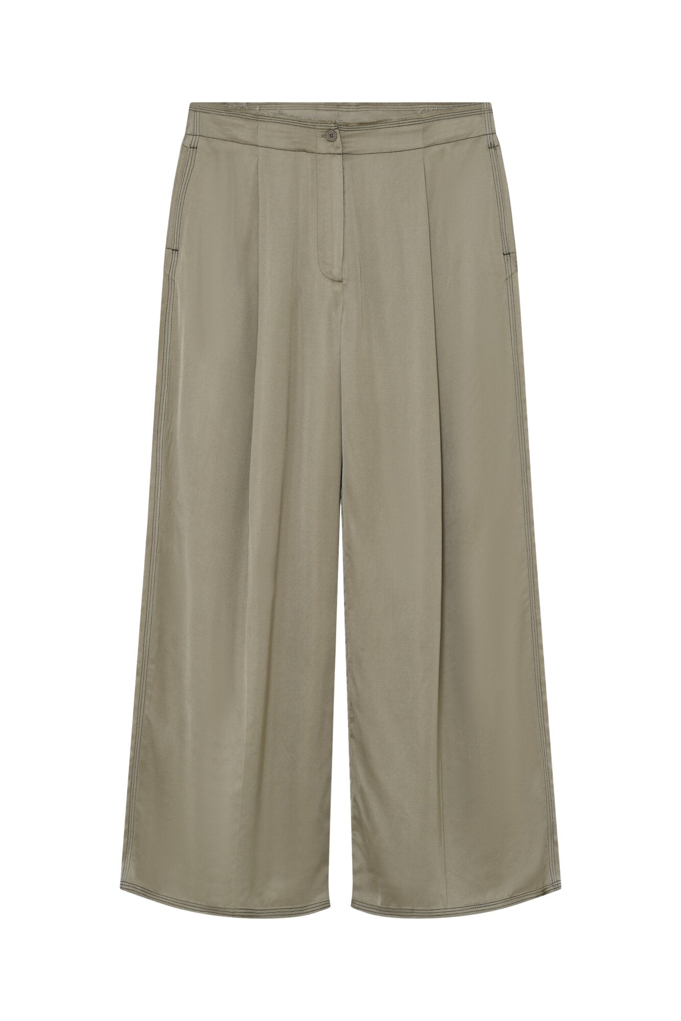 Fisher Fluid Viscose bukser - Sage Khaki