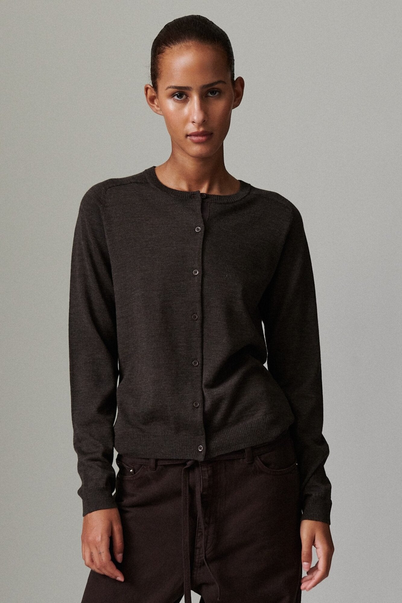 Daily Elements Luna cardigan - Expresso Melange