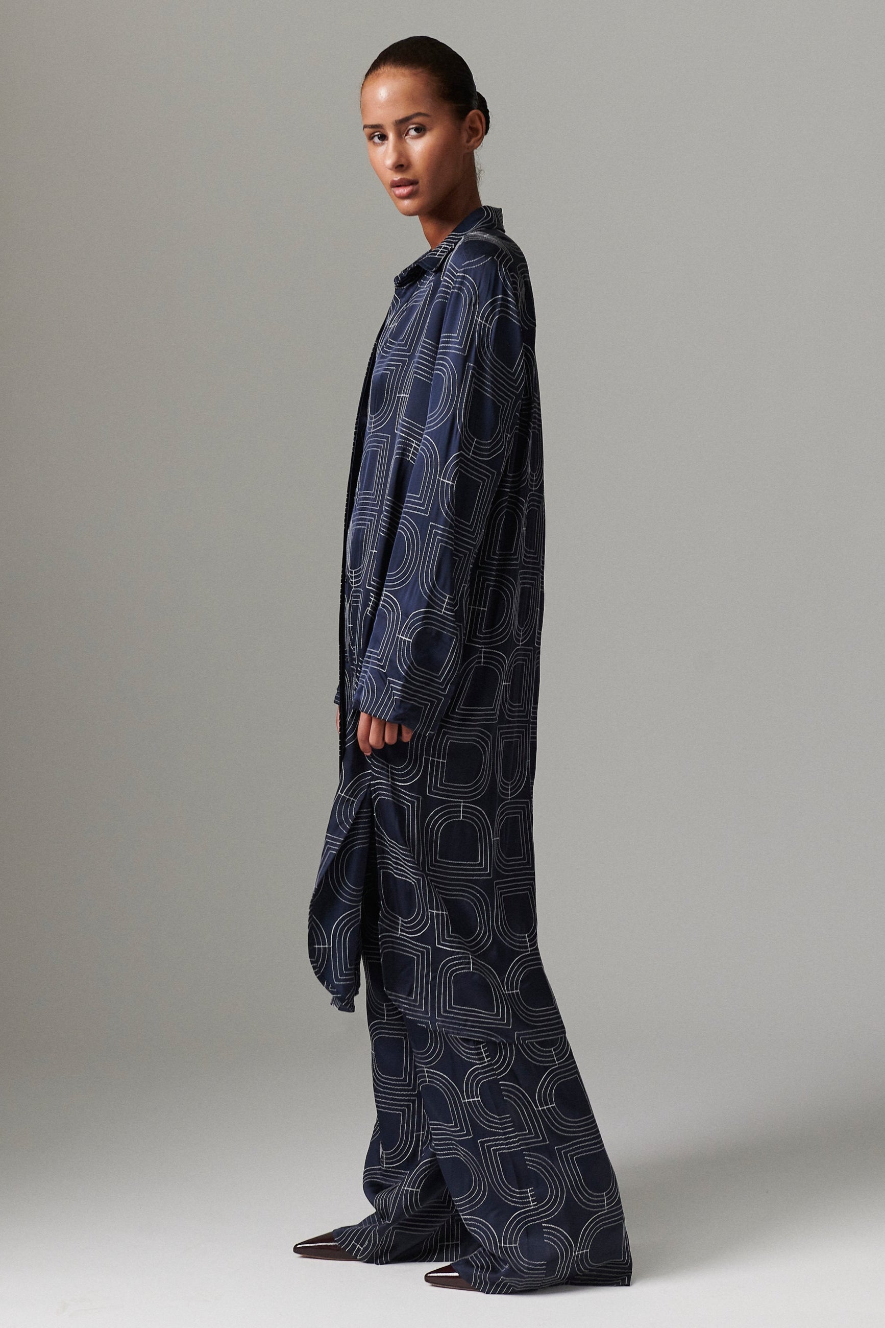 Lissy skjortekjole - Dark Sapphire