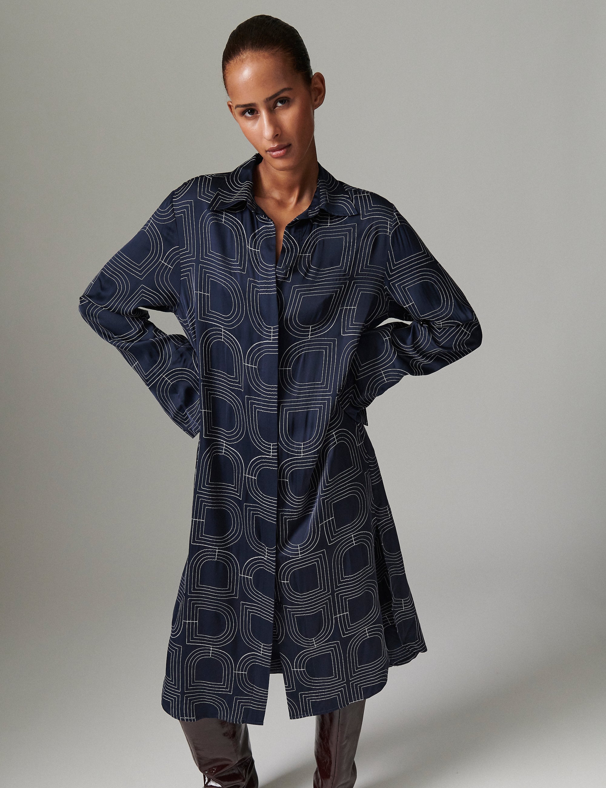 Lissy skjortekjole - Dark Sapphire