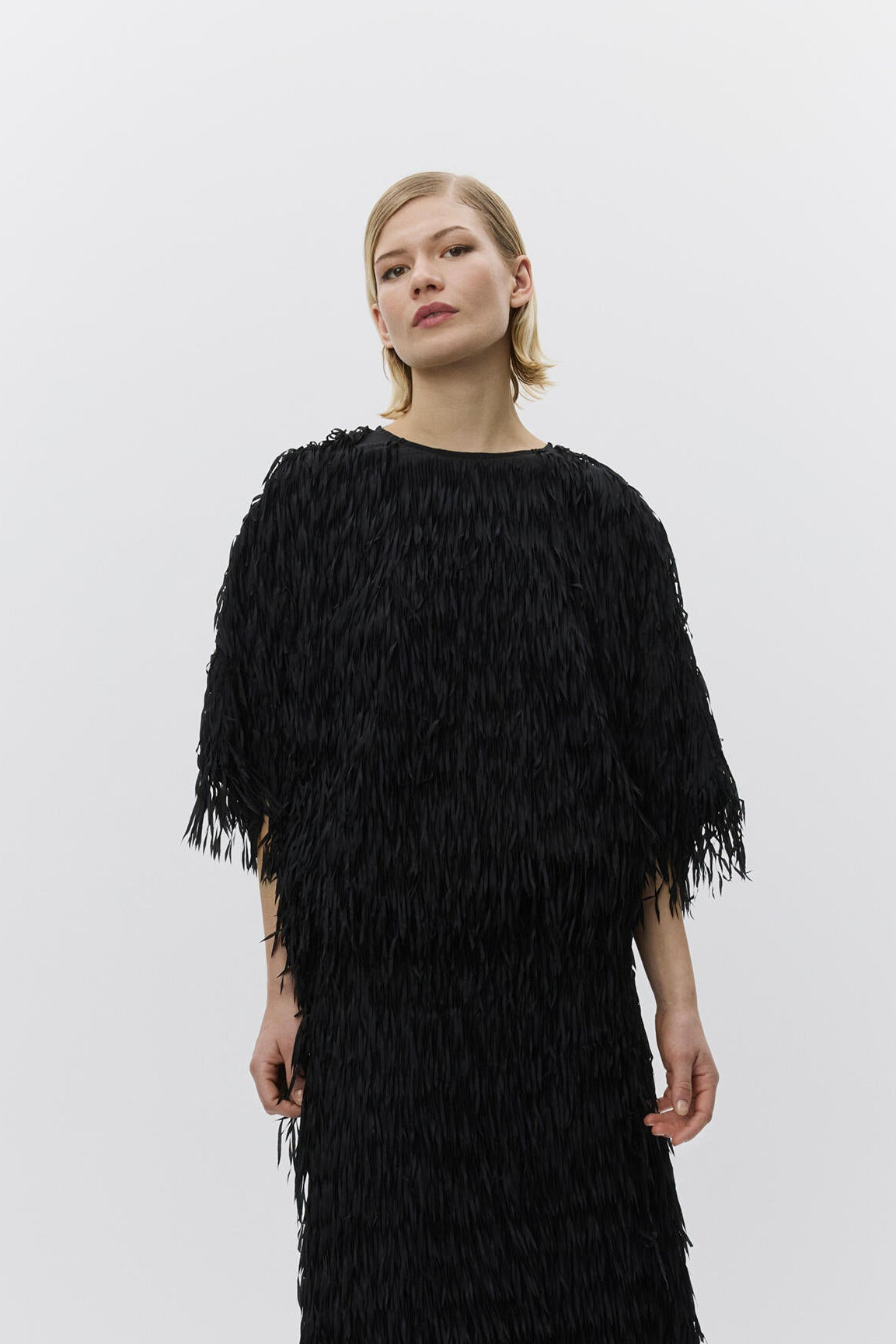 Barcelona Delicate Fringes bluse - sort