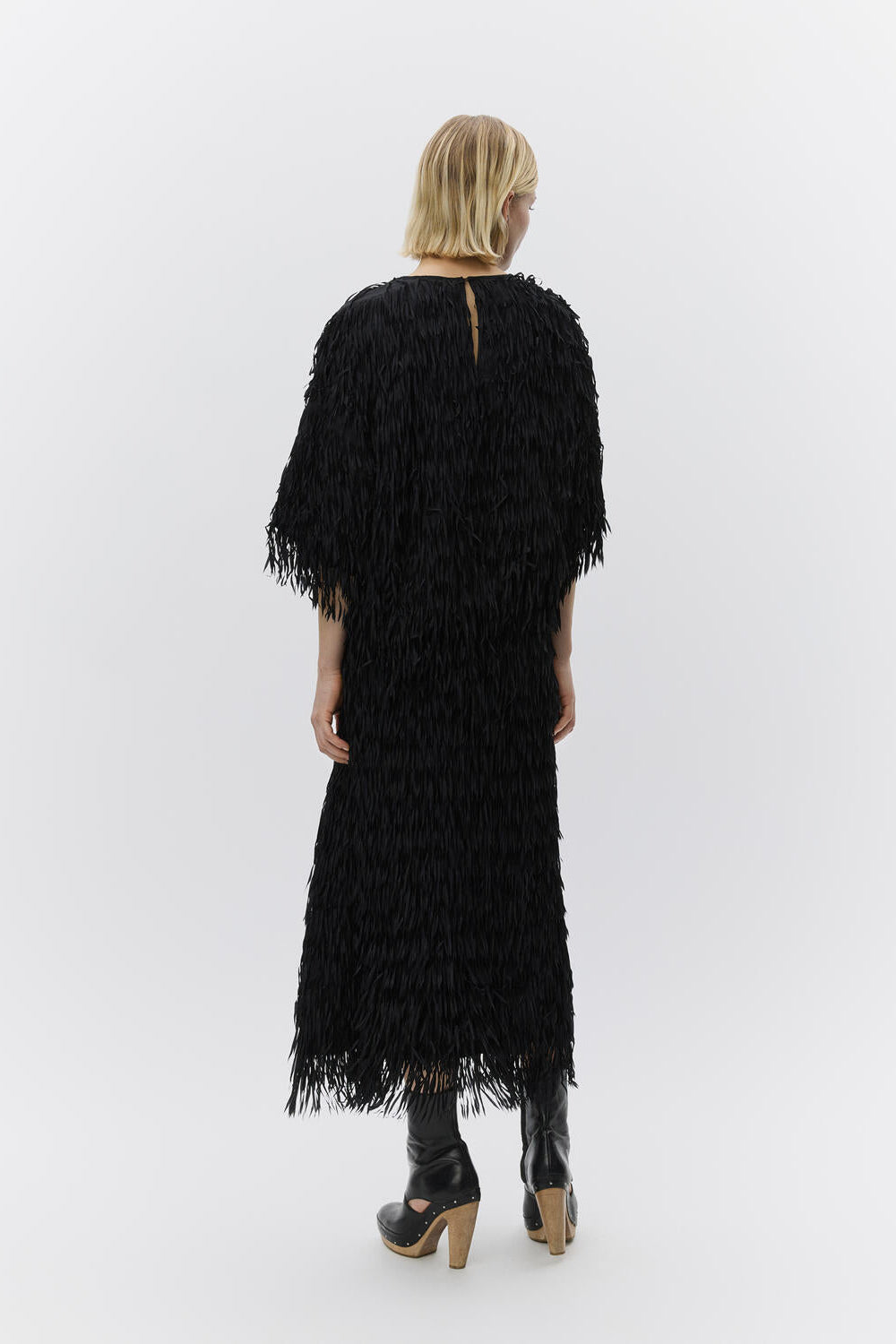 Barcelona Delicate Fringes bluse - sort