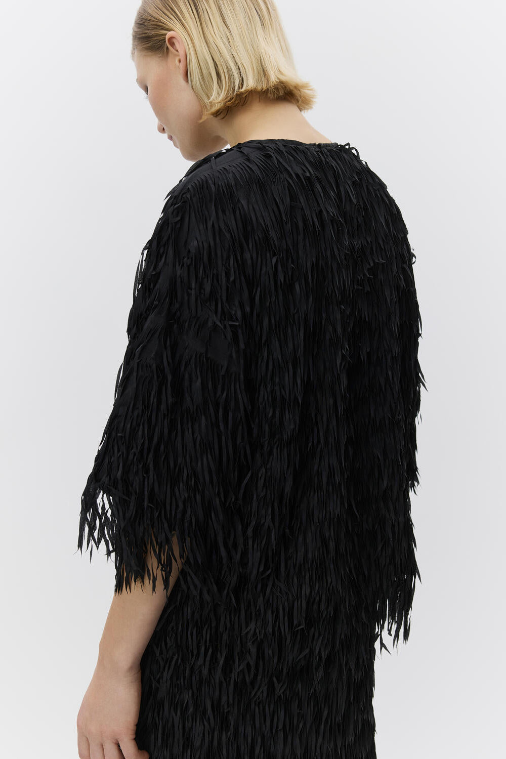 Barcelona Delicate Fringes bluse - sort