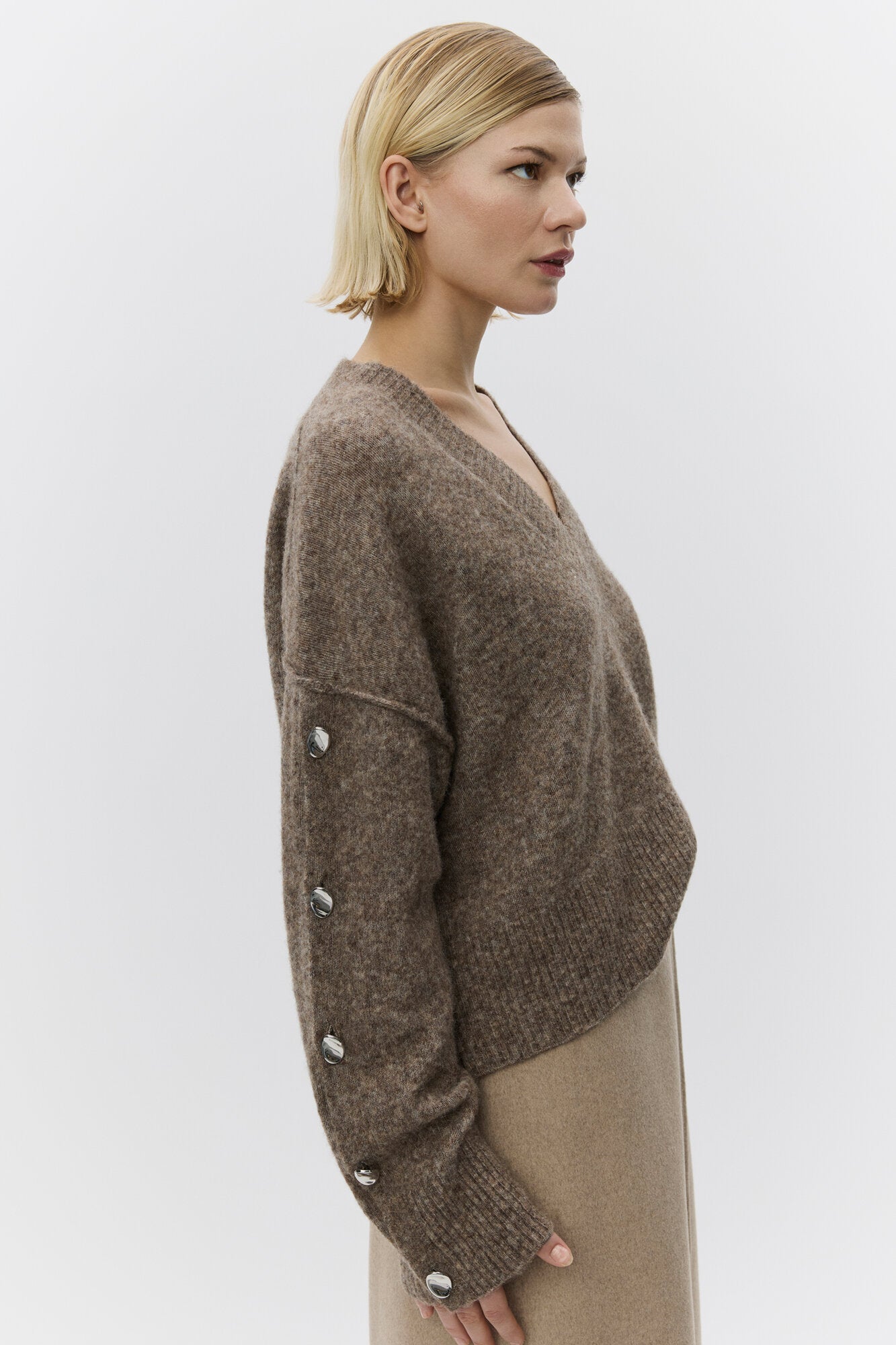 Solange Cozy Days striktrøje - Wren Melange