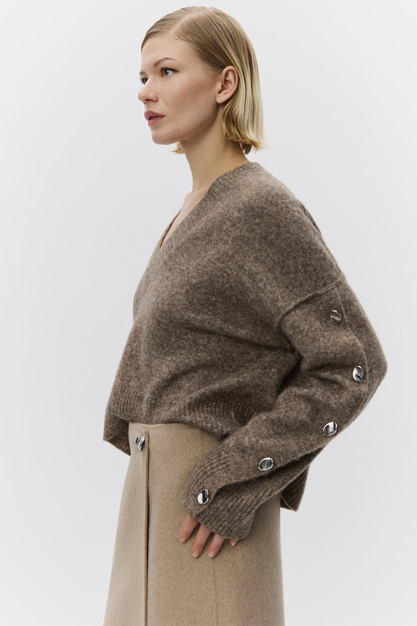 Solange Cozy Days striktrøje - Wren Melange