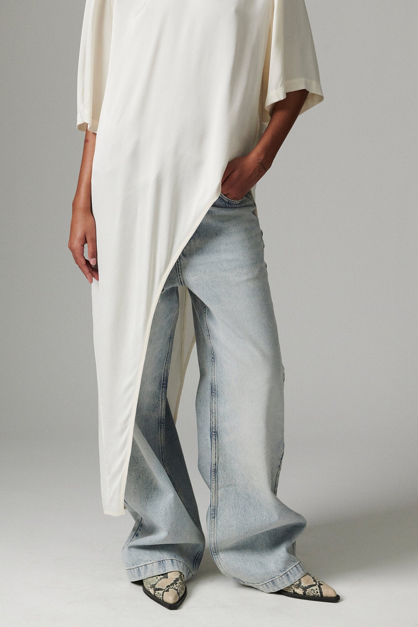 Lolly Matte Crepe t-shirt - Jet Stream