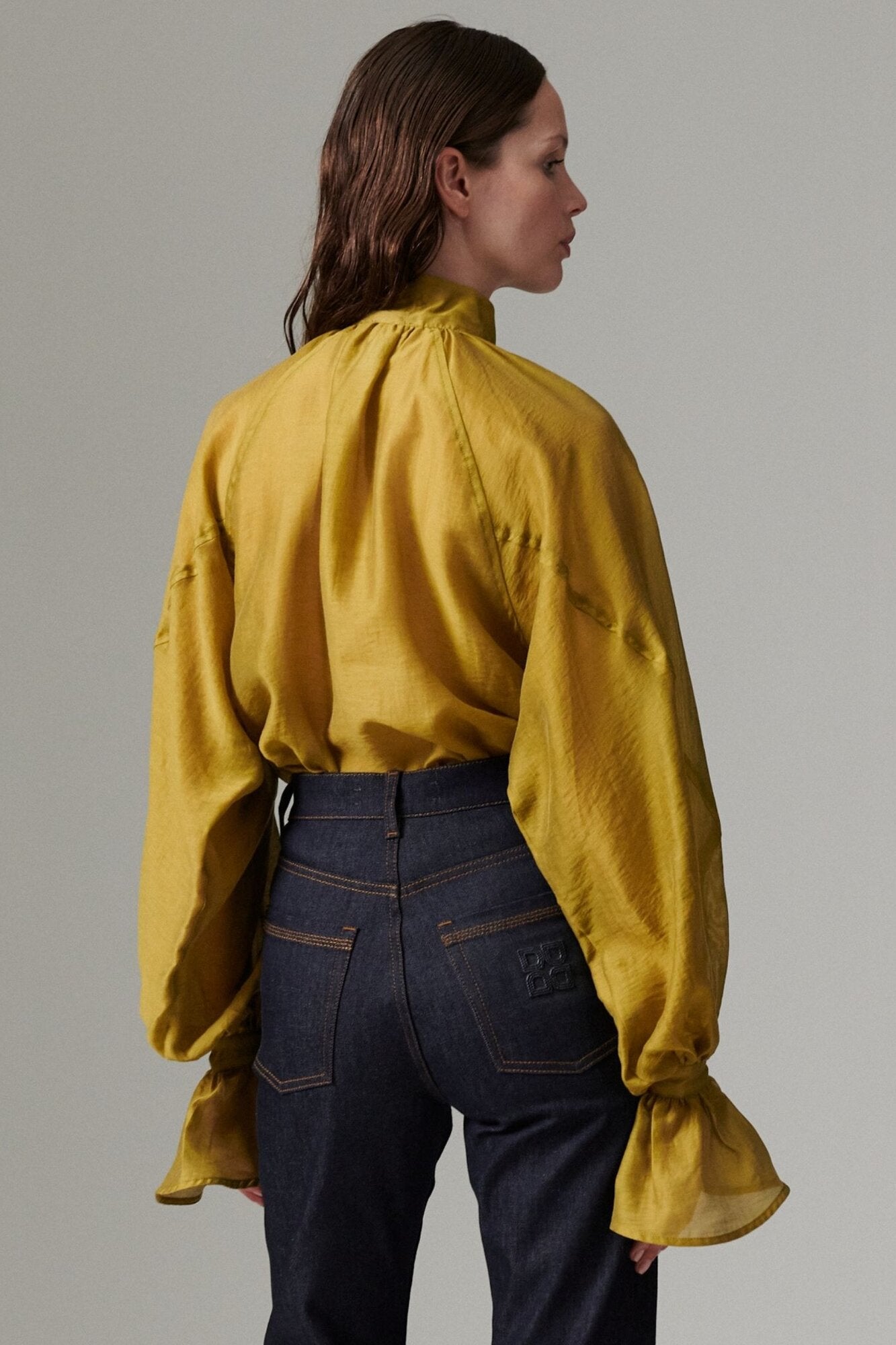 Wayo Linen Tento skjortebluse - Ecru Olive
