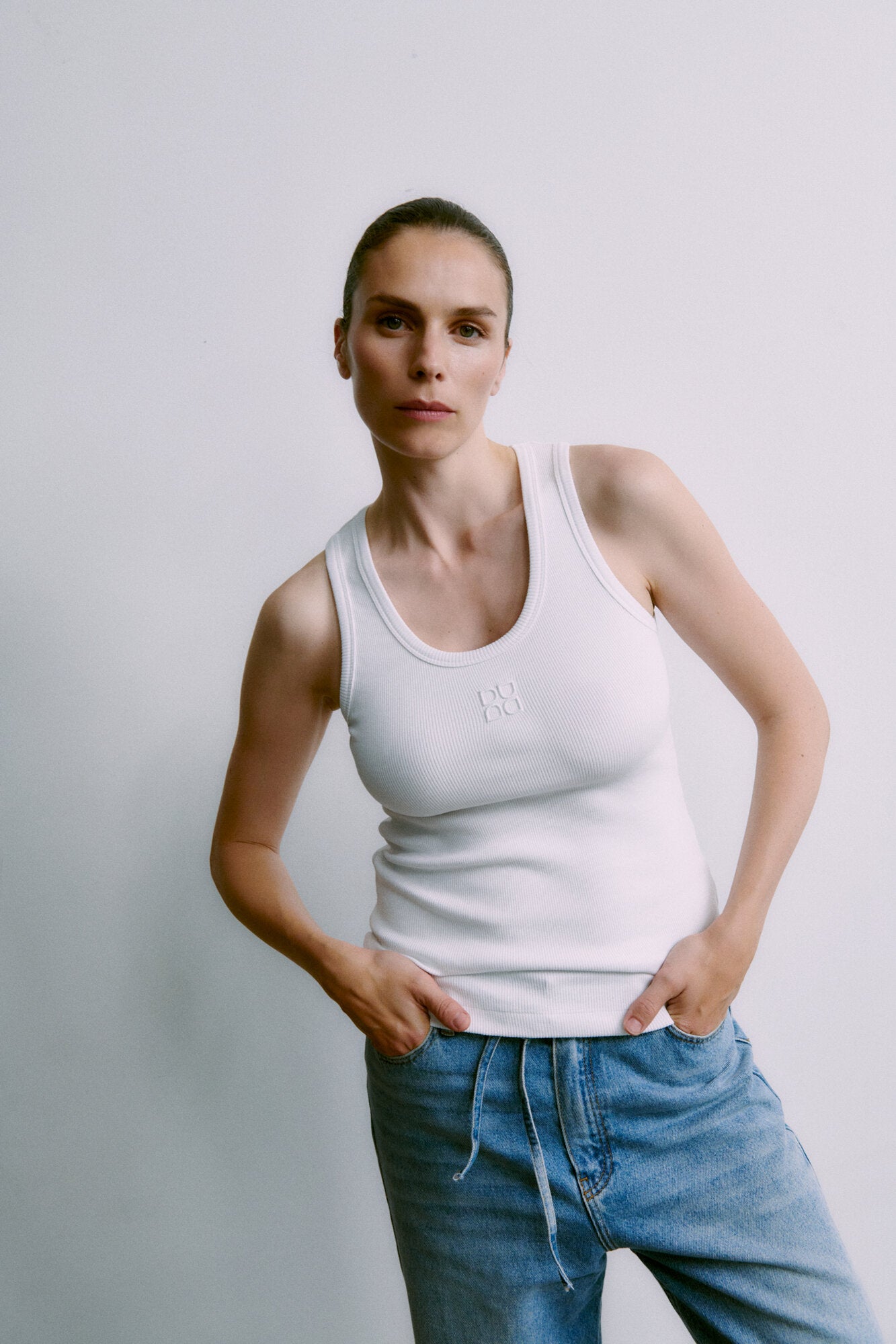 Classic Rib Camilo top - Bright White