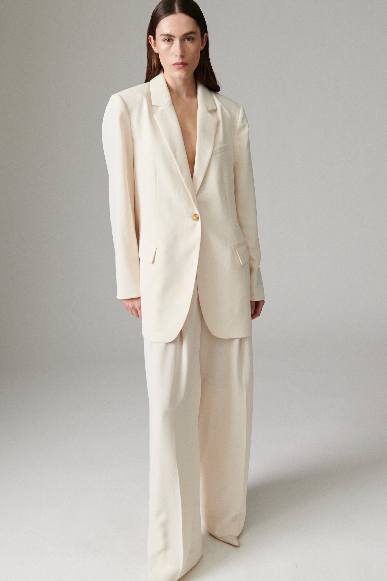 Elton Classic Garbardine blazer - Ivory Shade