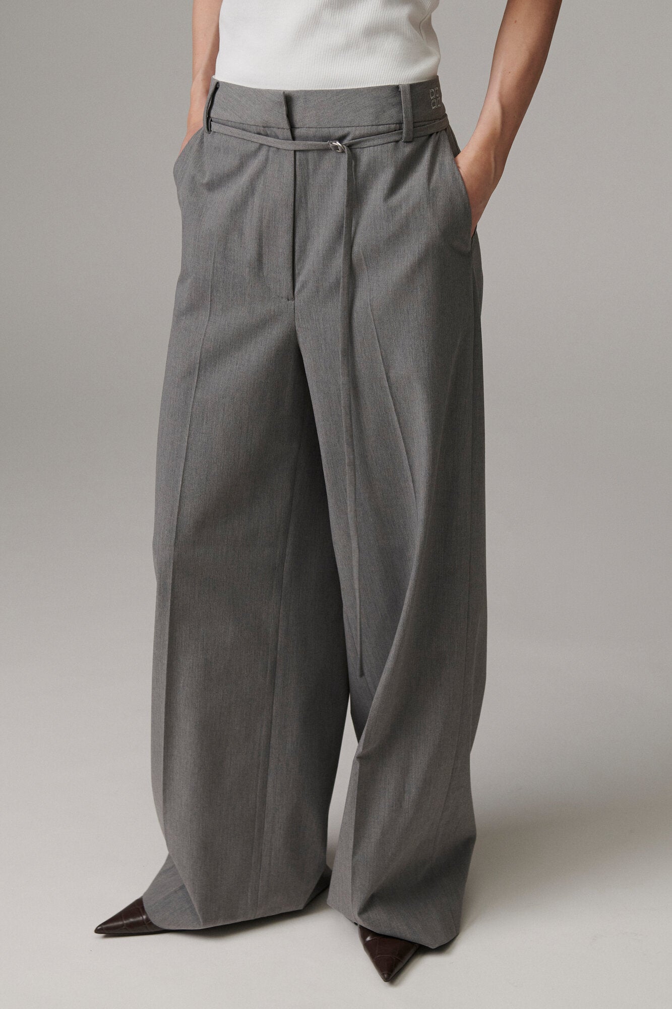 Elina Classic Gab habitbukser - 500006 Medium Grey Melange