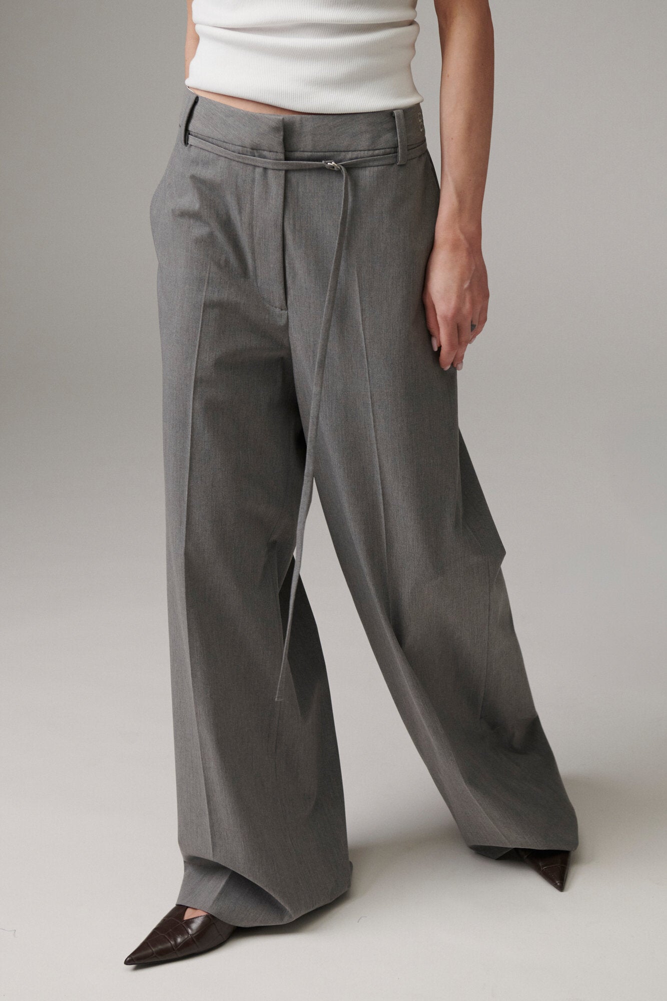 Elina Classic Gab habitbukser - 500006 Medium Grey Melange