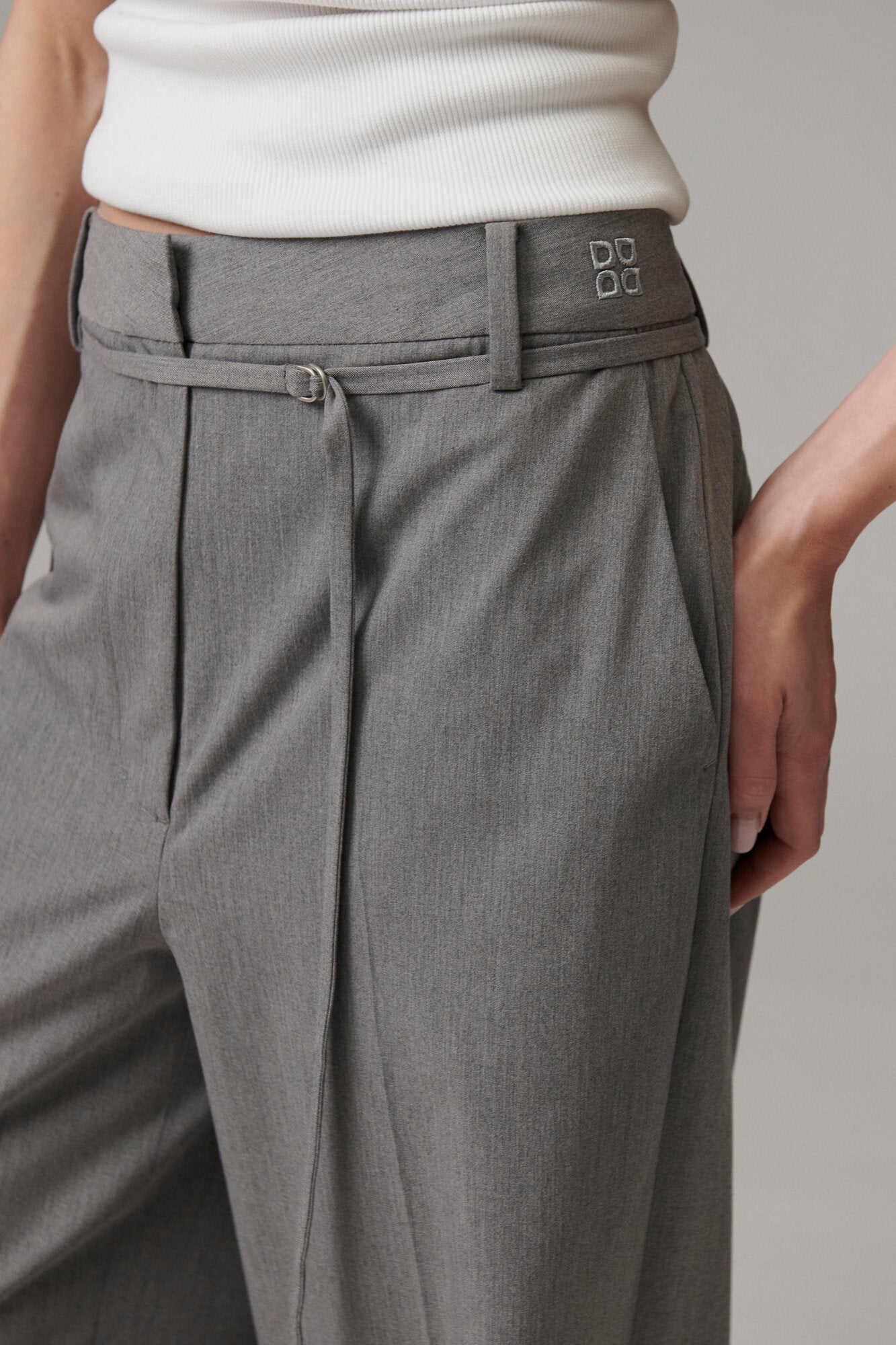 Elina Classic Gab habitbukser - 500006 Medium Grey Melange