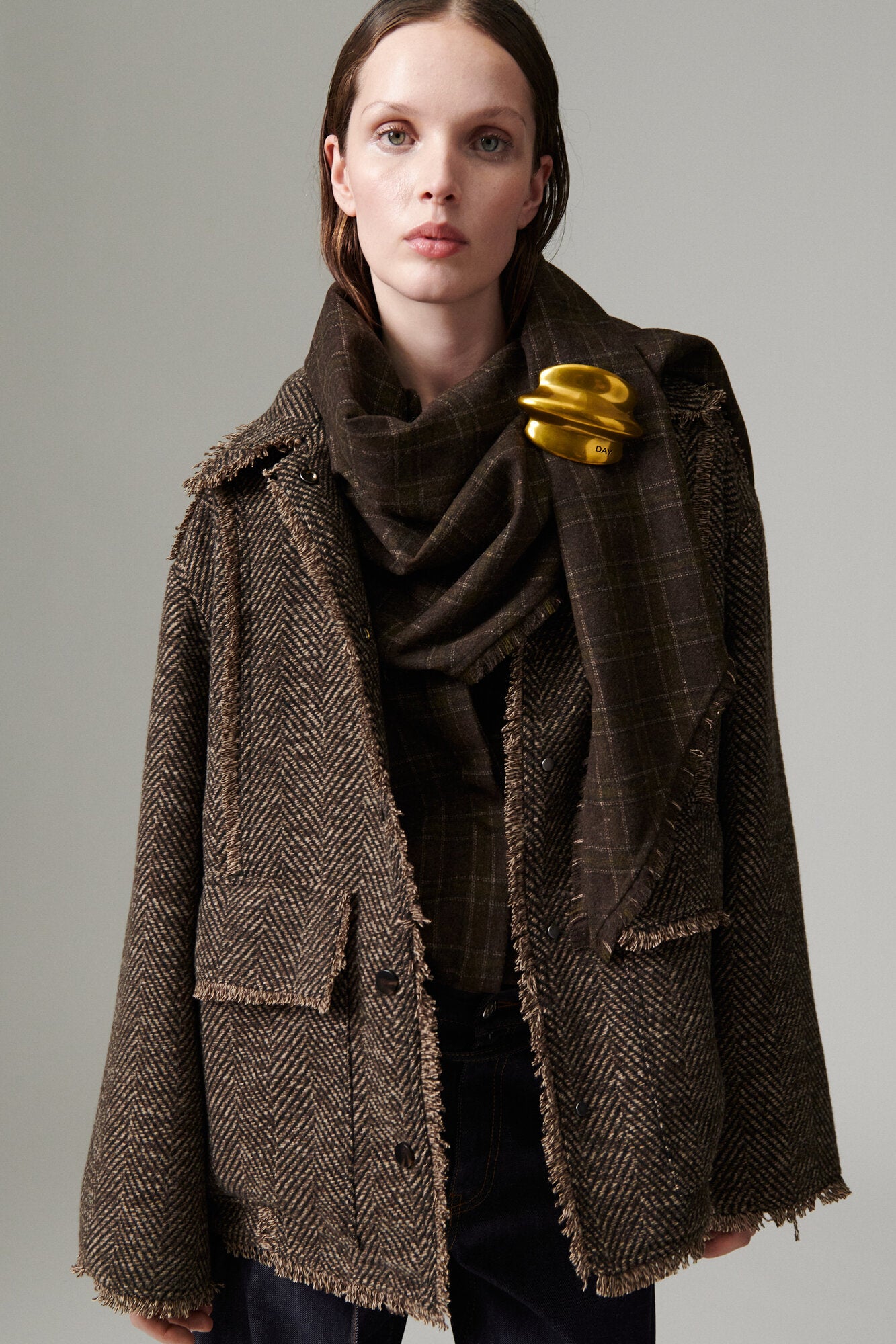 Harry Structure uldjakke - Brown Twill