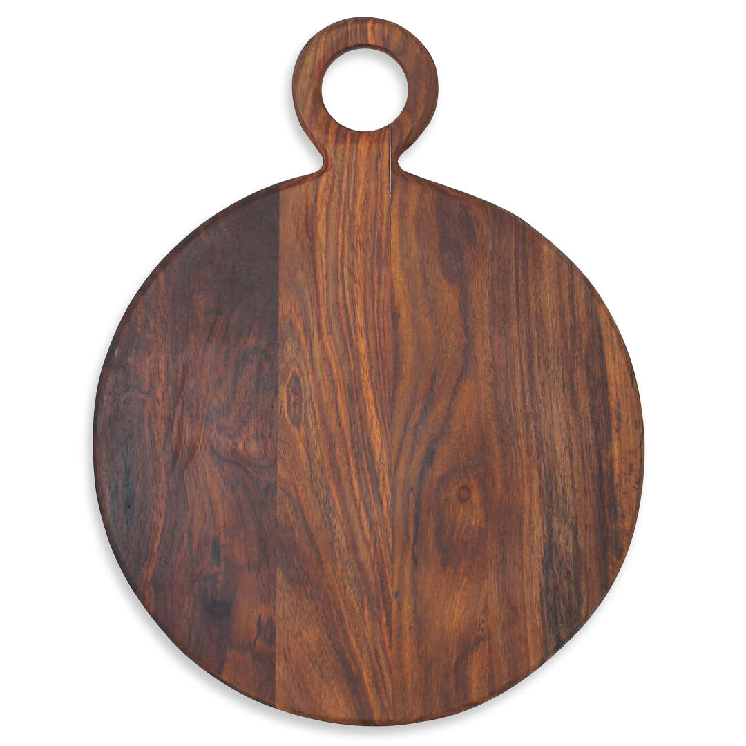 Gourmet rundt skærebræt - mørk brun