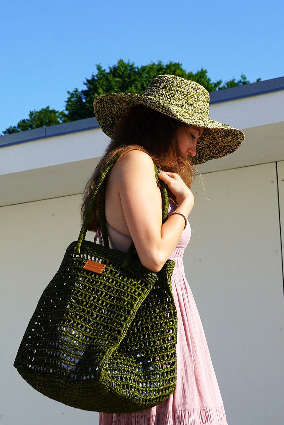Diavoli Raffia taske - Khaki