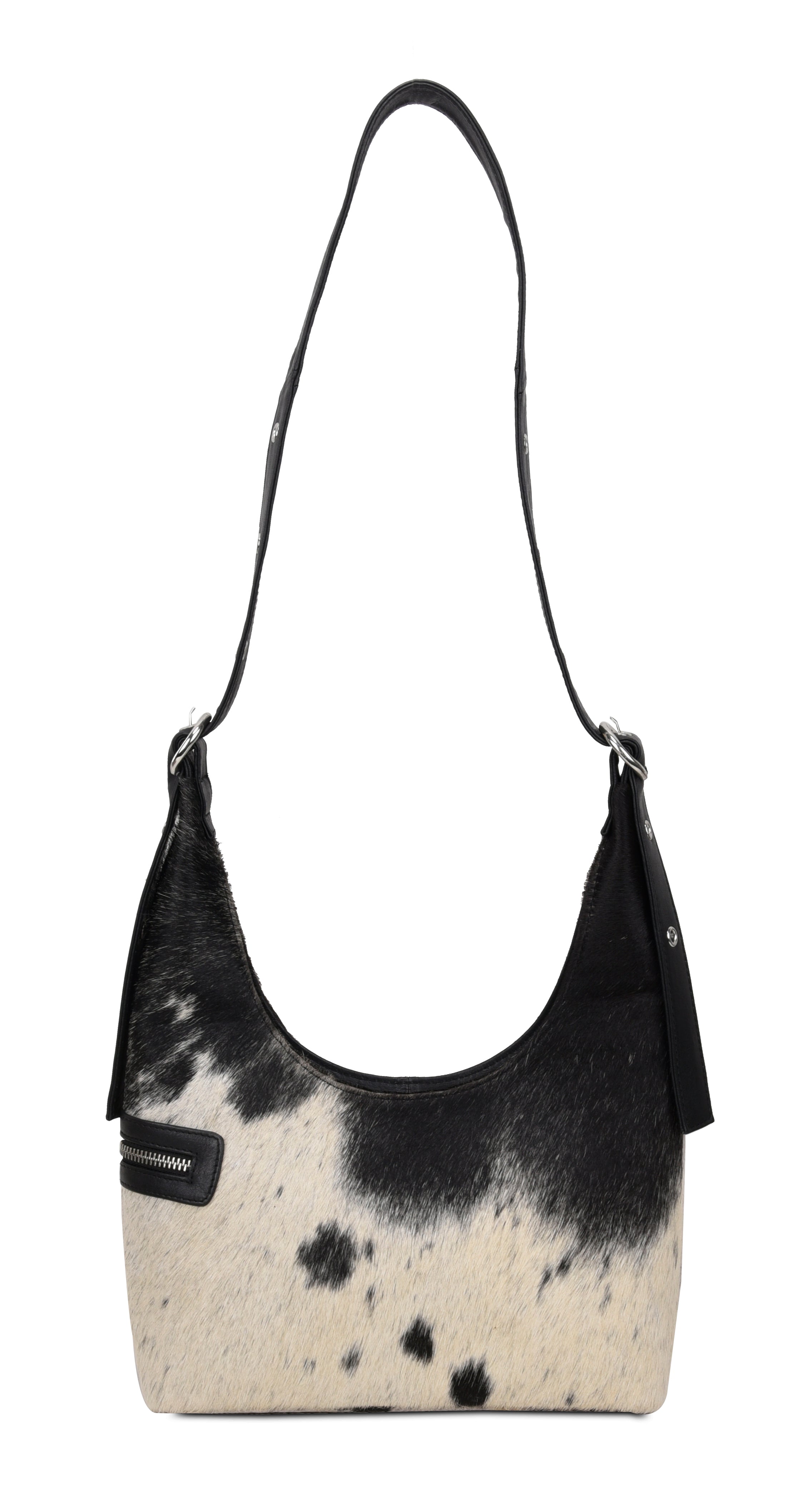 Lotta skuldertaske - koprint sort/hvid