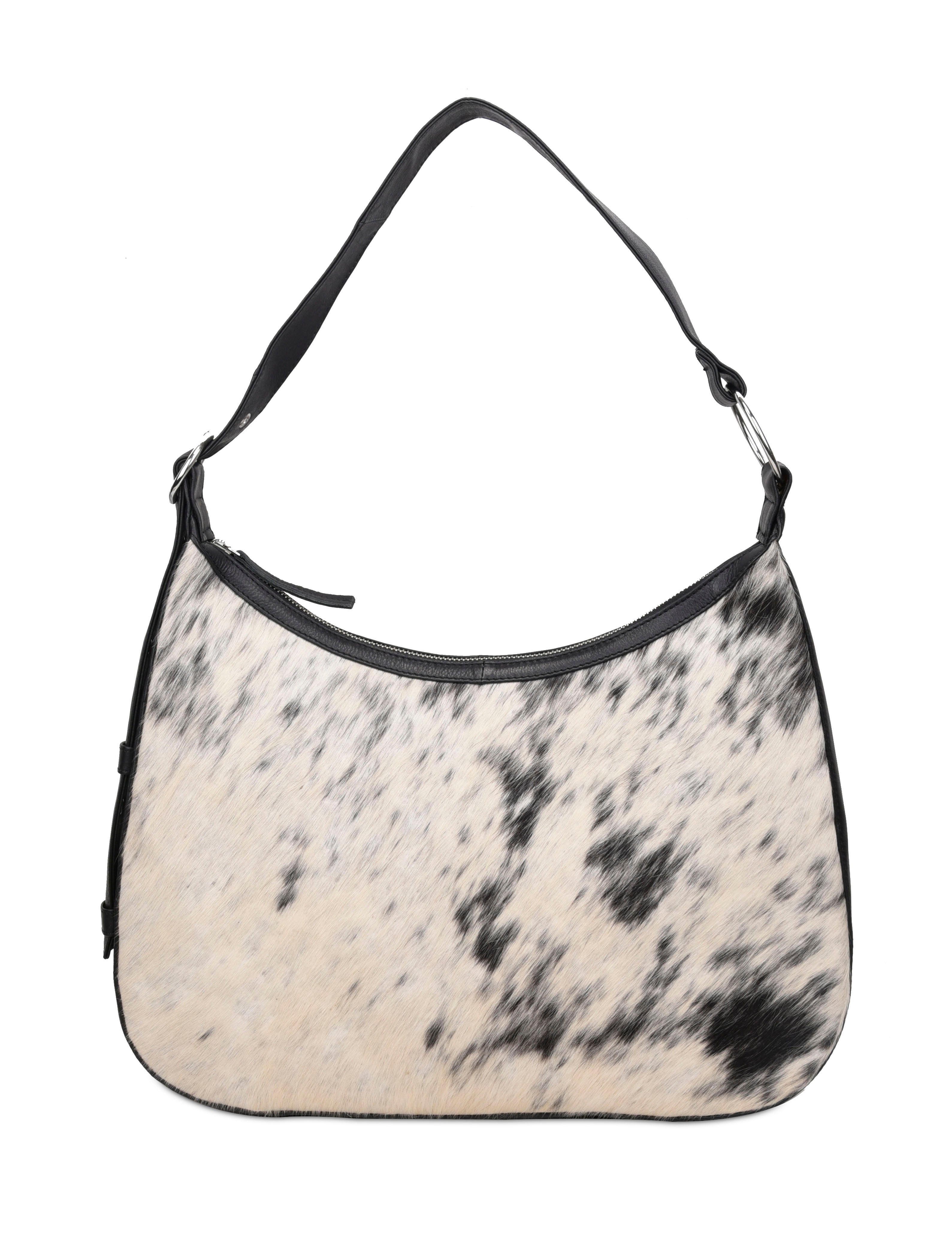 Oda skuldertaske - koprint sort/hvid