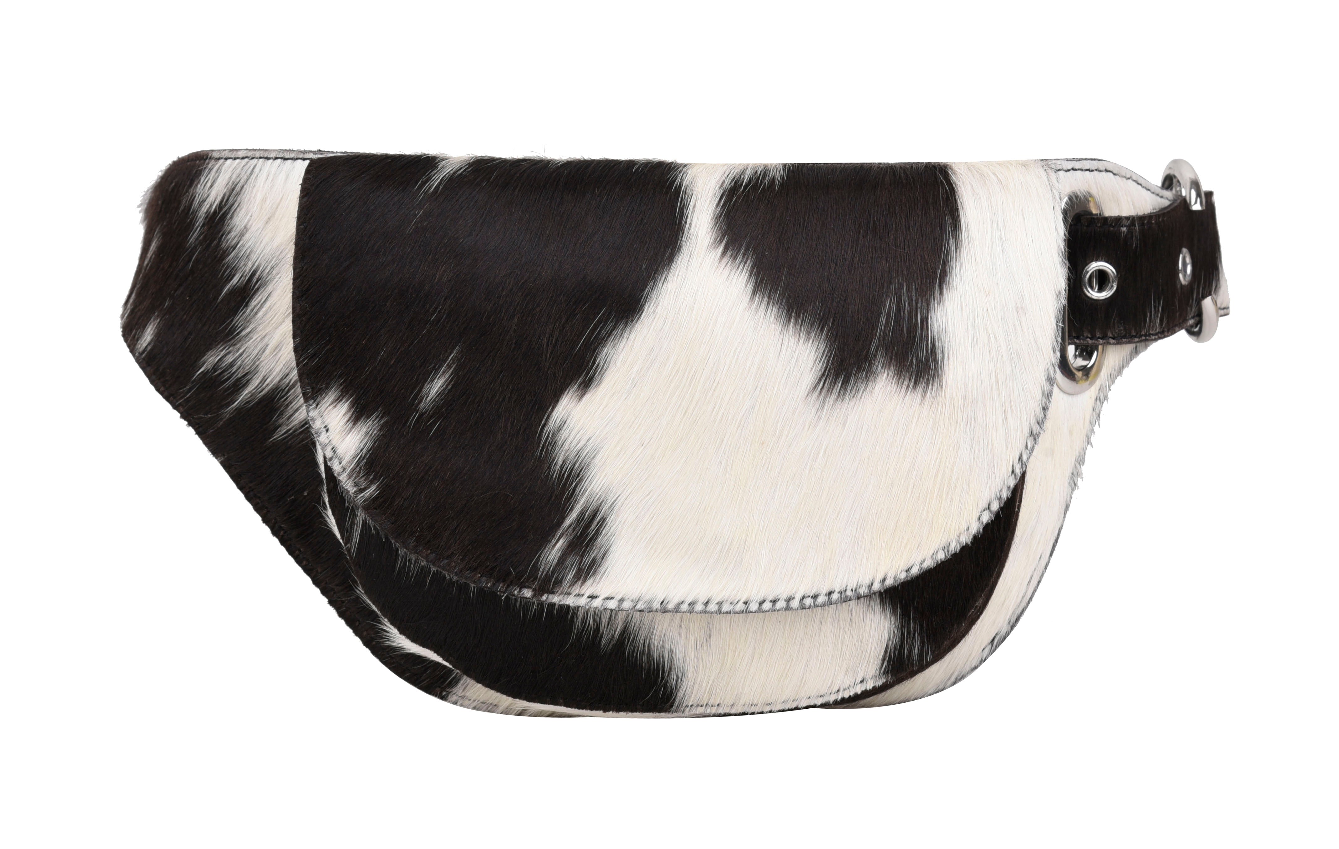 Eliza bæltetaske - koprint sort/hvid