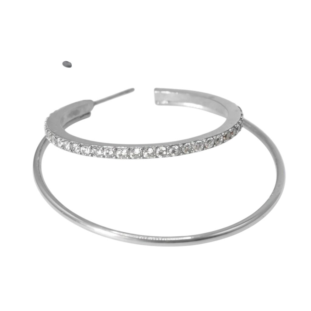 Double Olympia hoop with Stones - sølvfarvet
