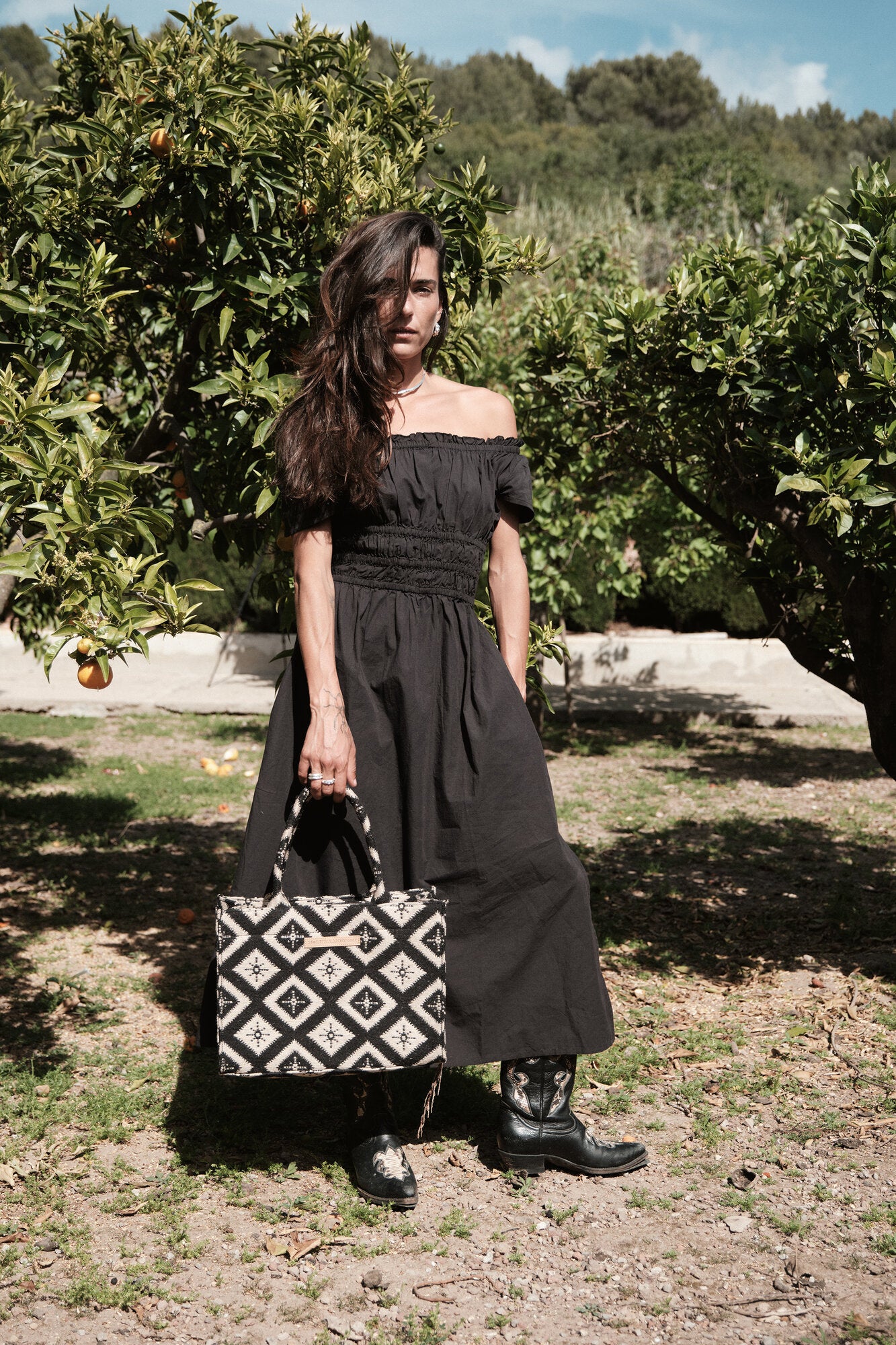 Rue Rivoli shopper, mellem - sort