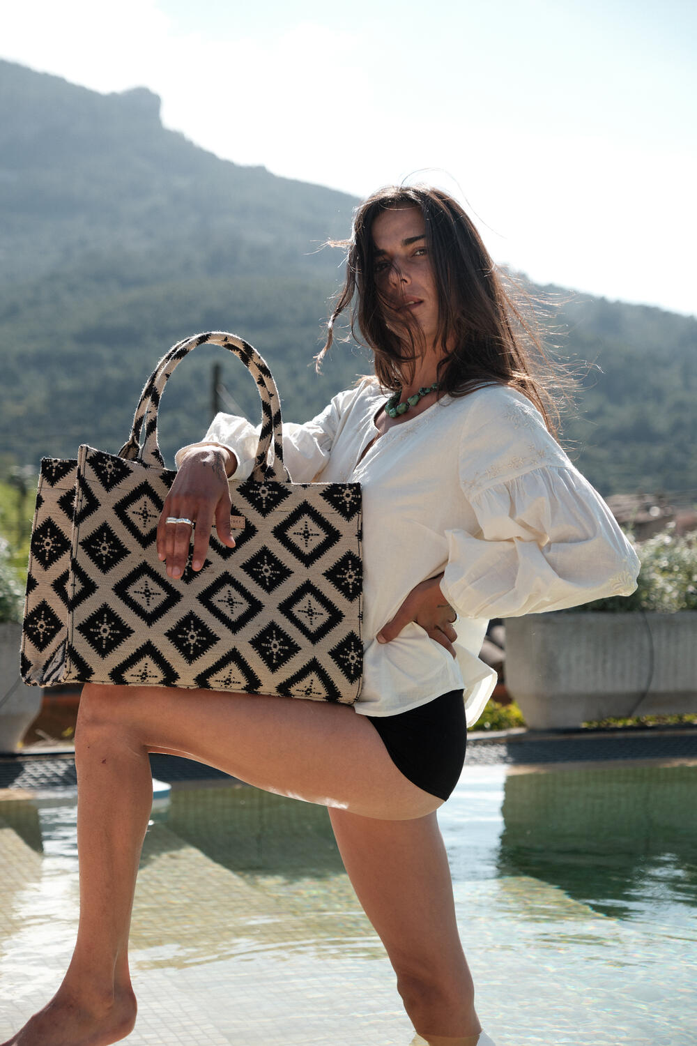 Rue Rivoli shopper, stor - sort