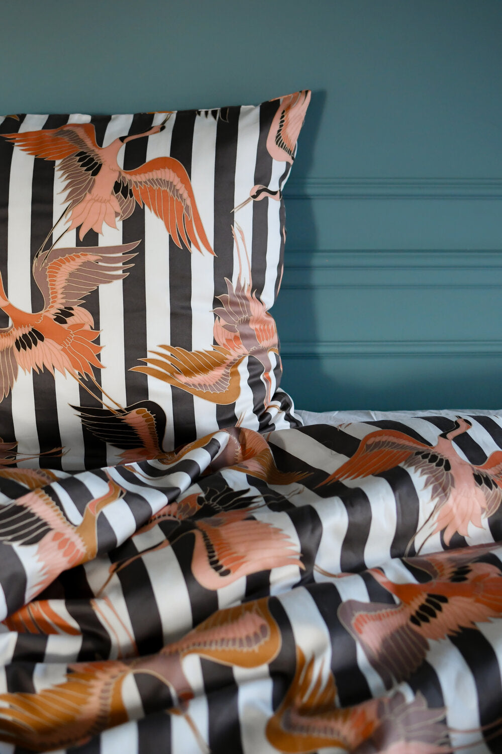 Crane sengesæt - brun/hvid