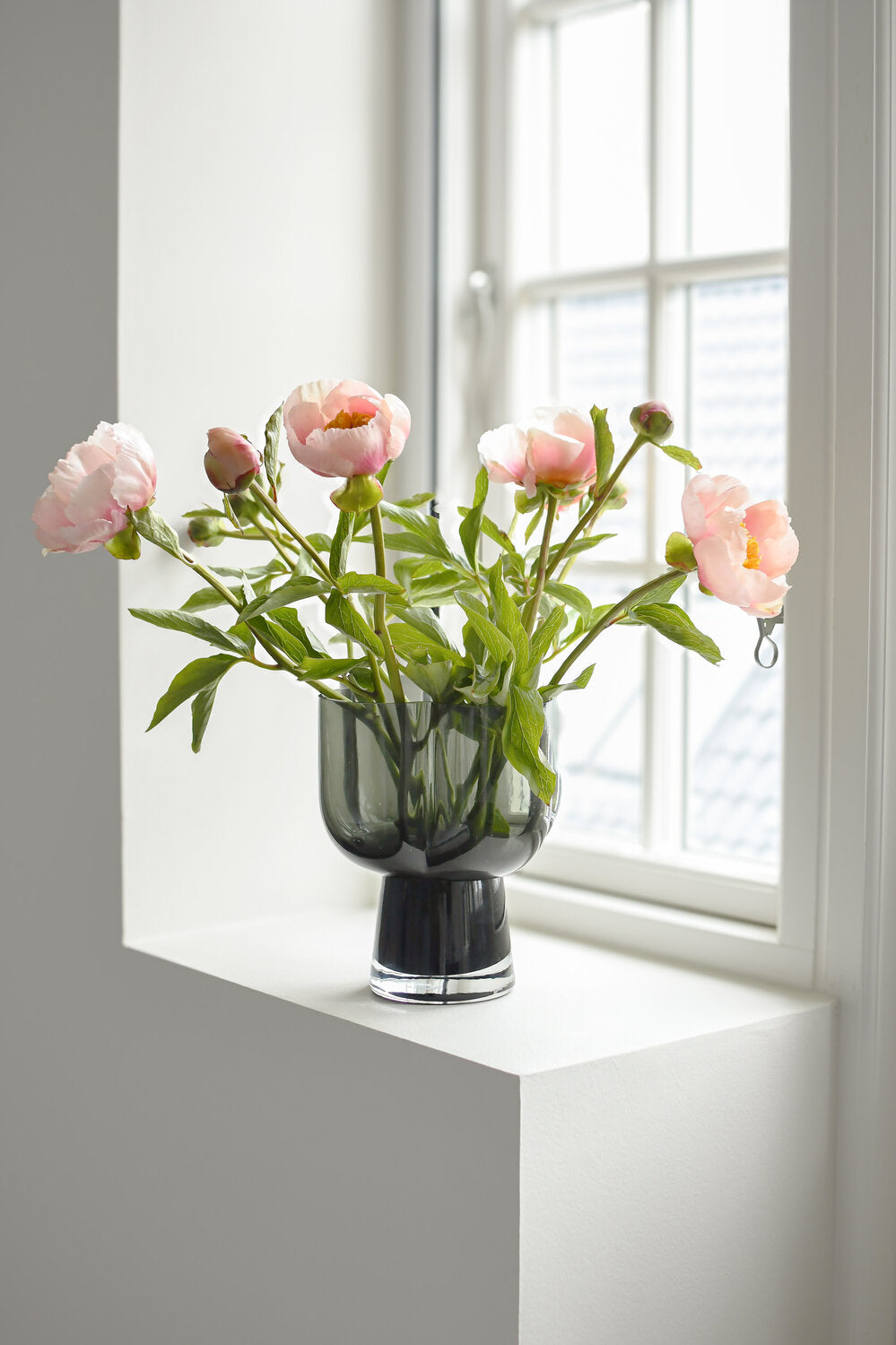 Vase opsats, grå - H24,5cm
