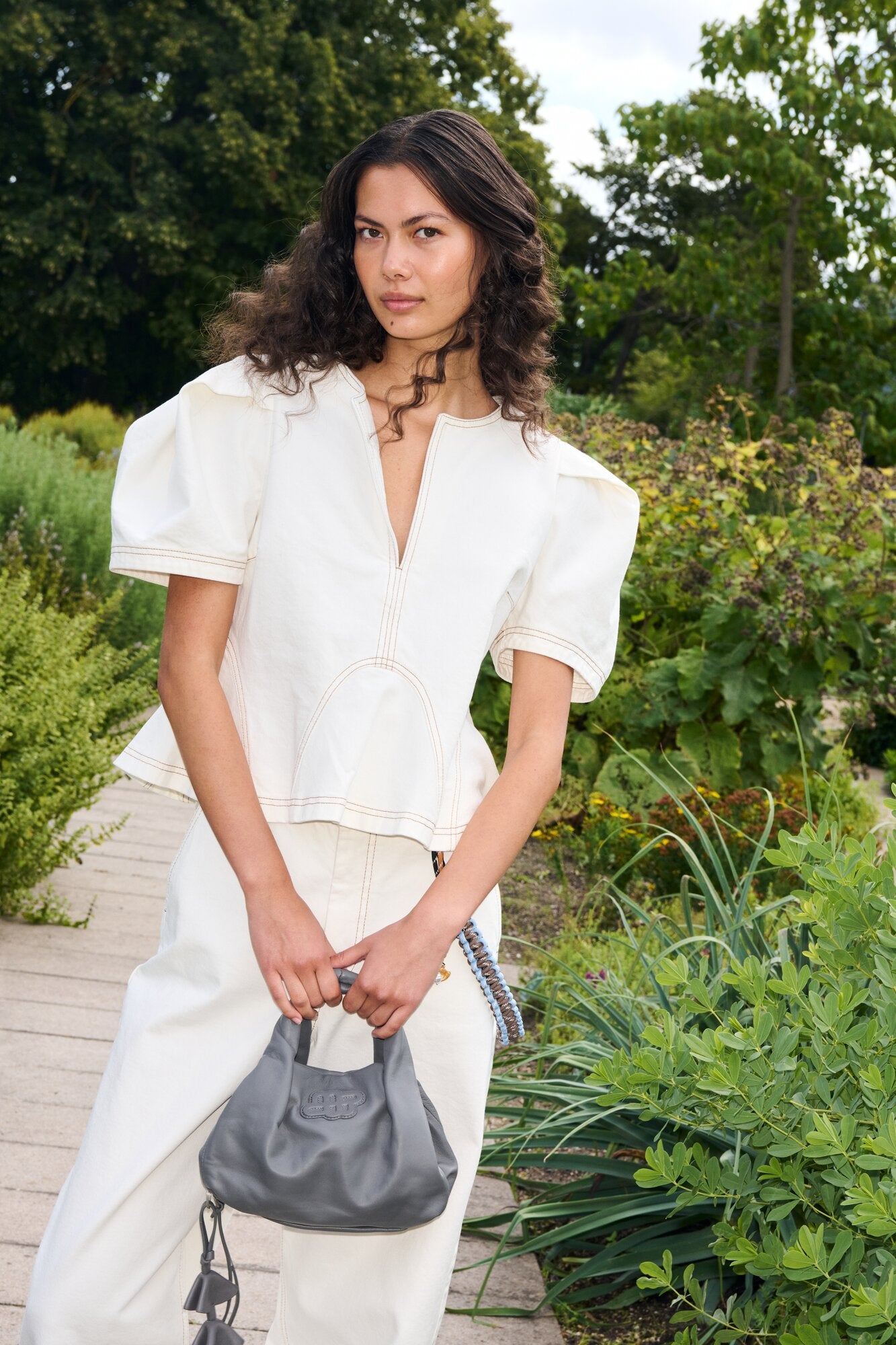 Baynor denimtop - Ivory