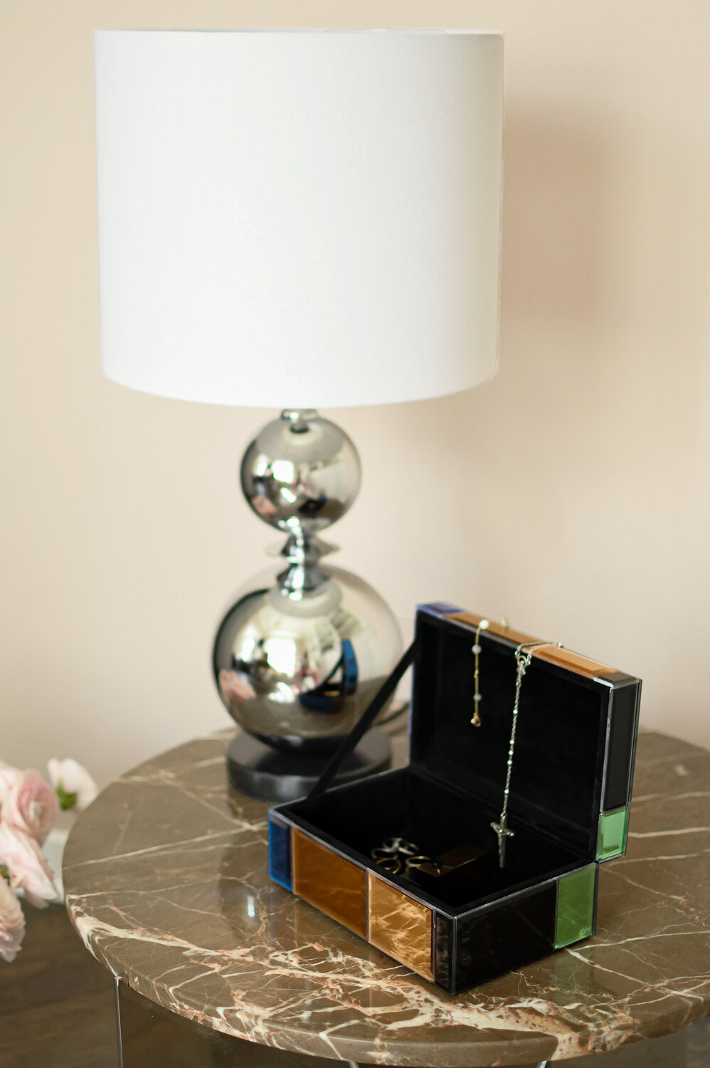 Smykkeskrin, Blå Multifarvet - L21,1 cm