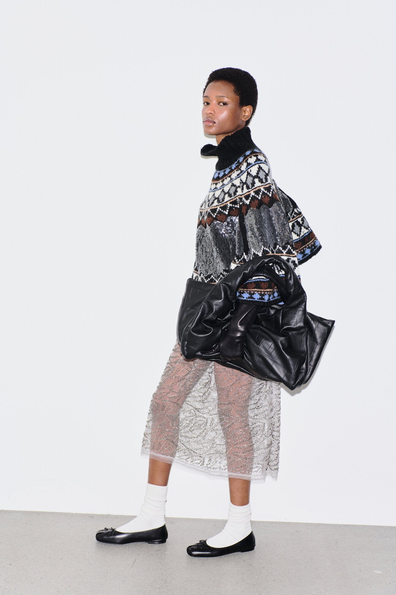 Verst strikponcho - 202 Mix Black
