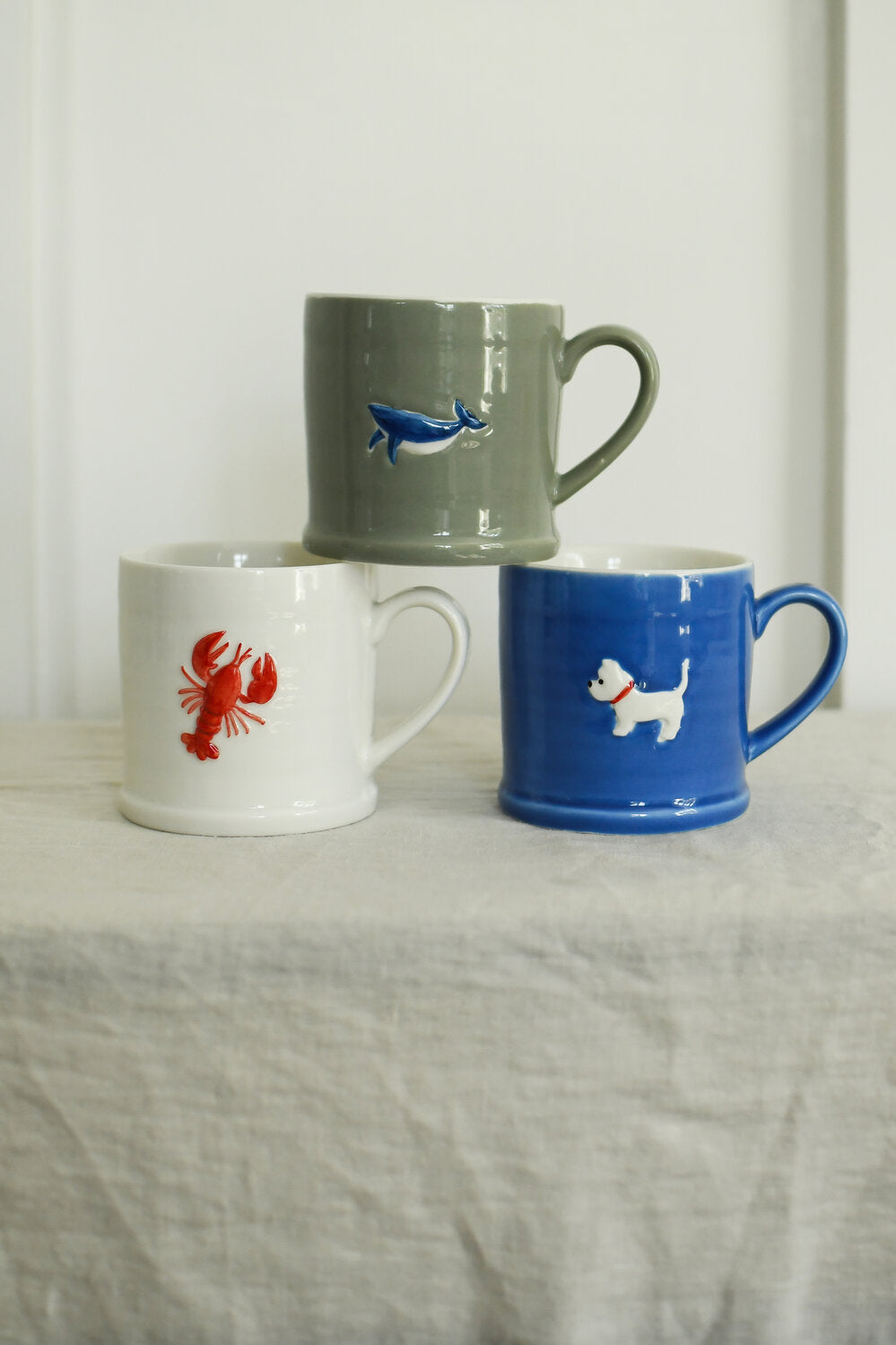 Krus med hund, blå - 320ml