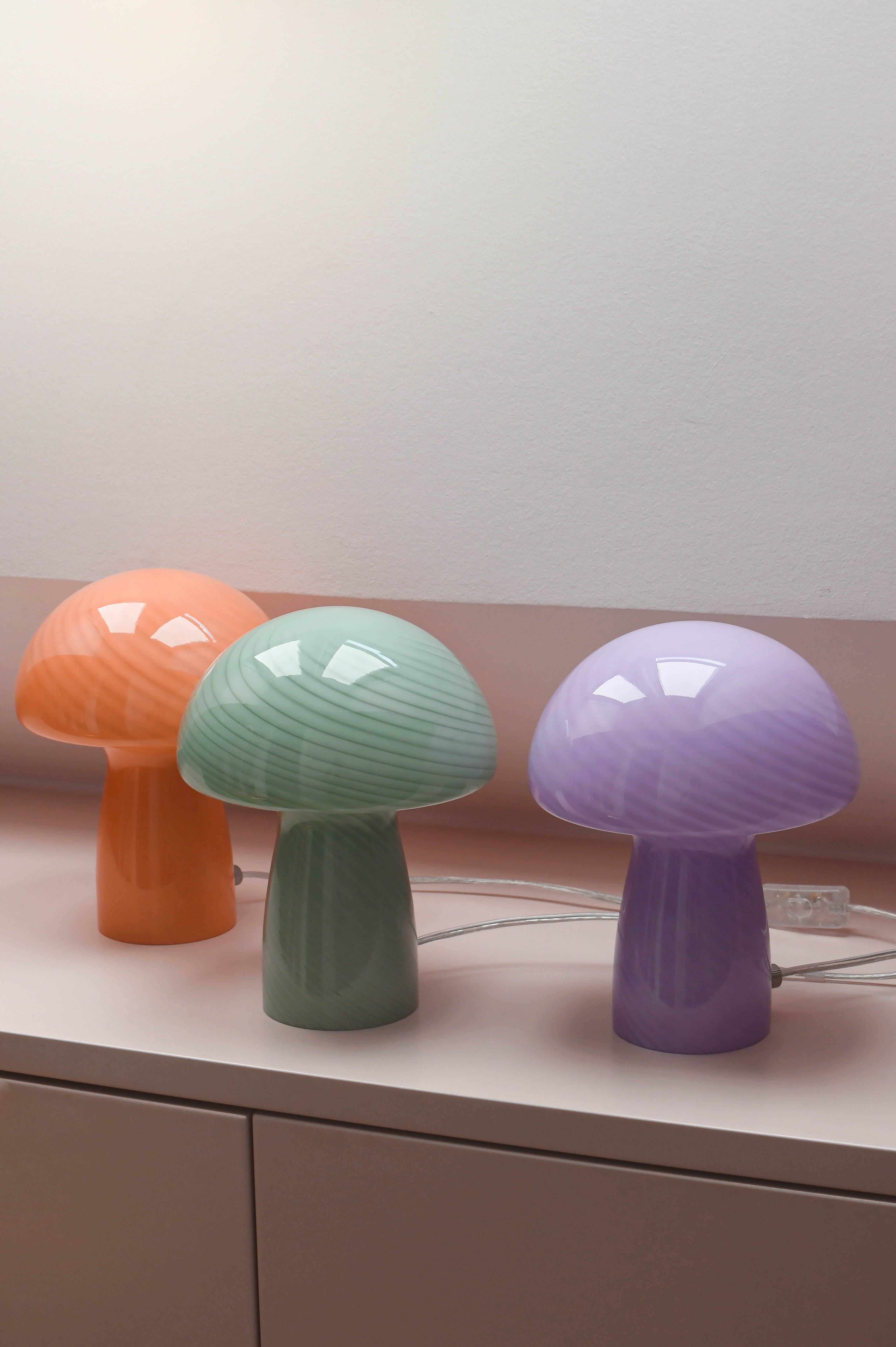 Mushroom bordlampe, mint - H23 cm.