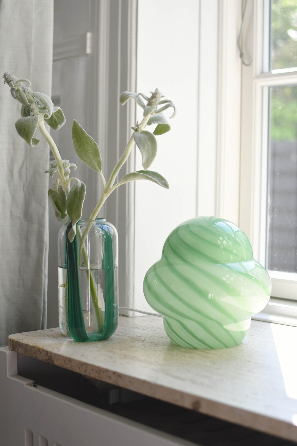 Mushroom Candy bordlampe, grøn - H22 cm.