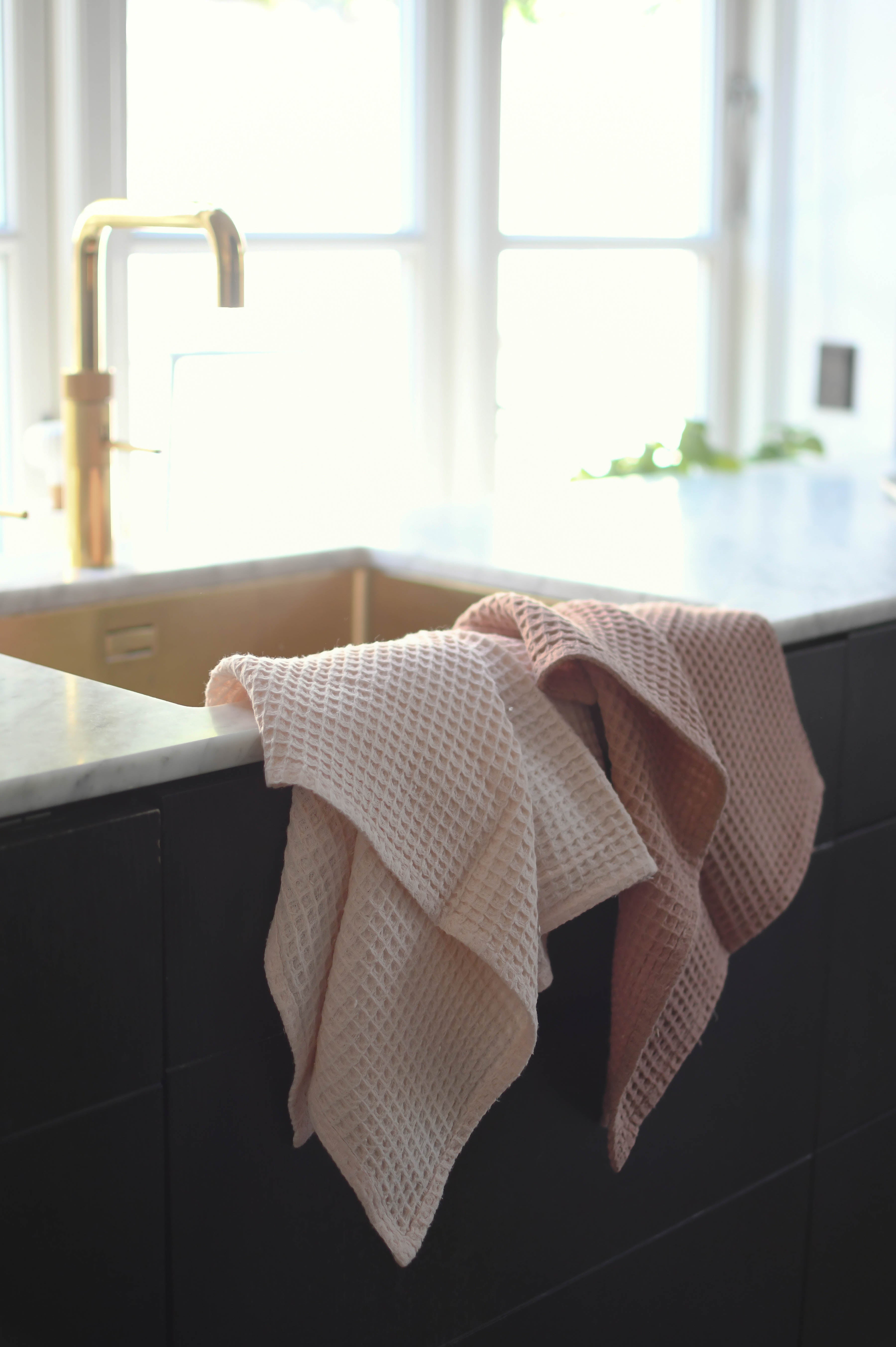 Waffle viskestykke, nude - 50x70 cm.