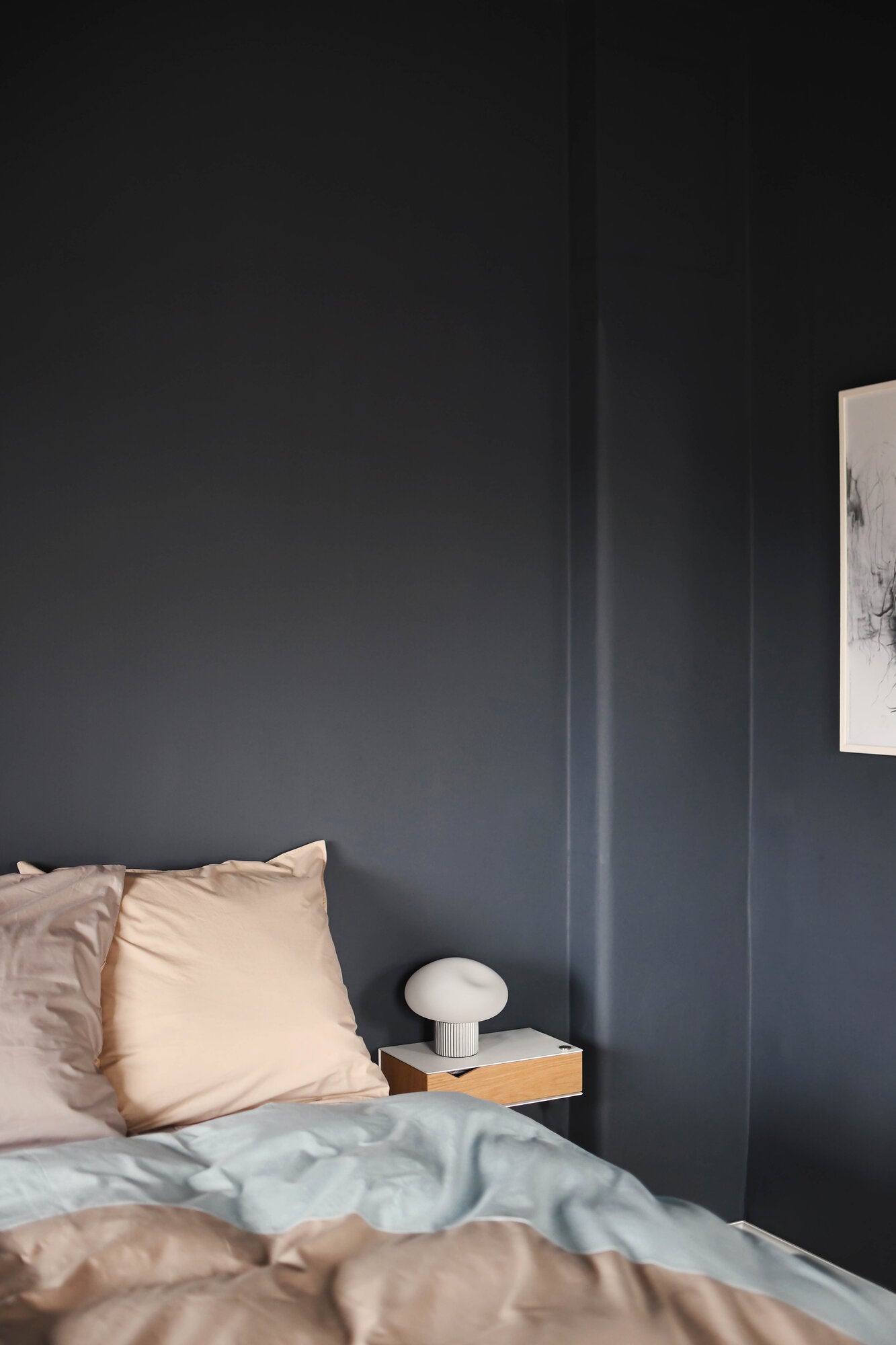 Percale Patchwork sengesæt - blå/grå