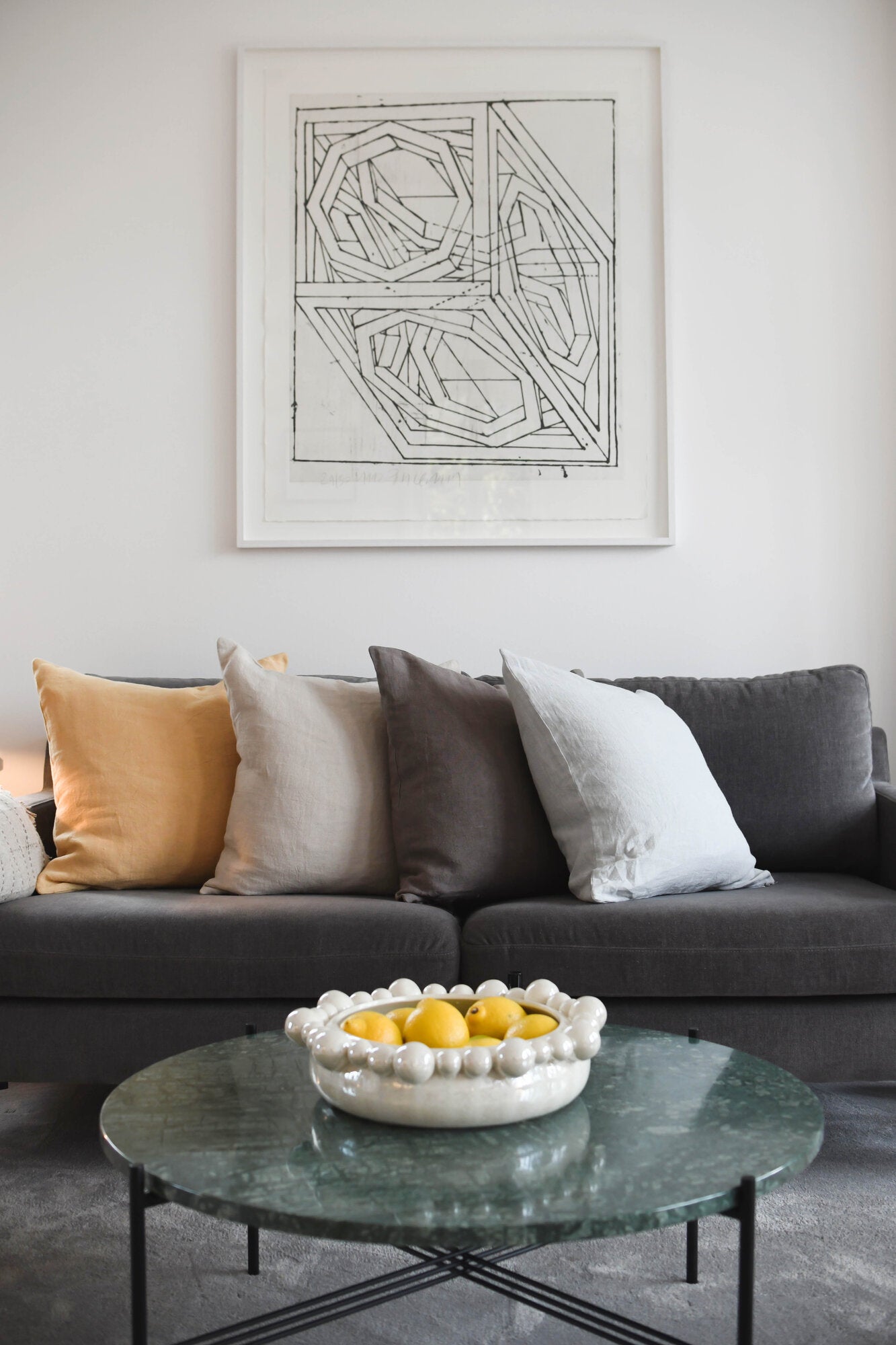 Hør pyntepude, lys grå - 50x50 cm.