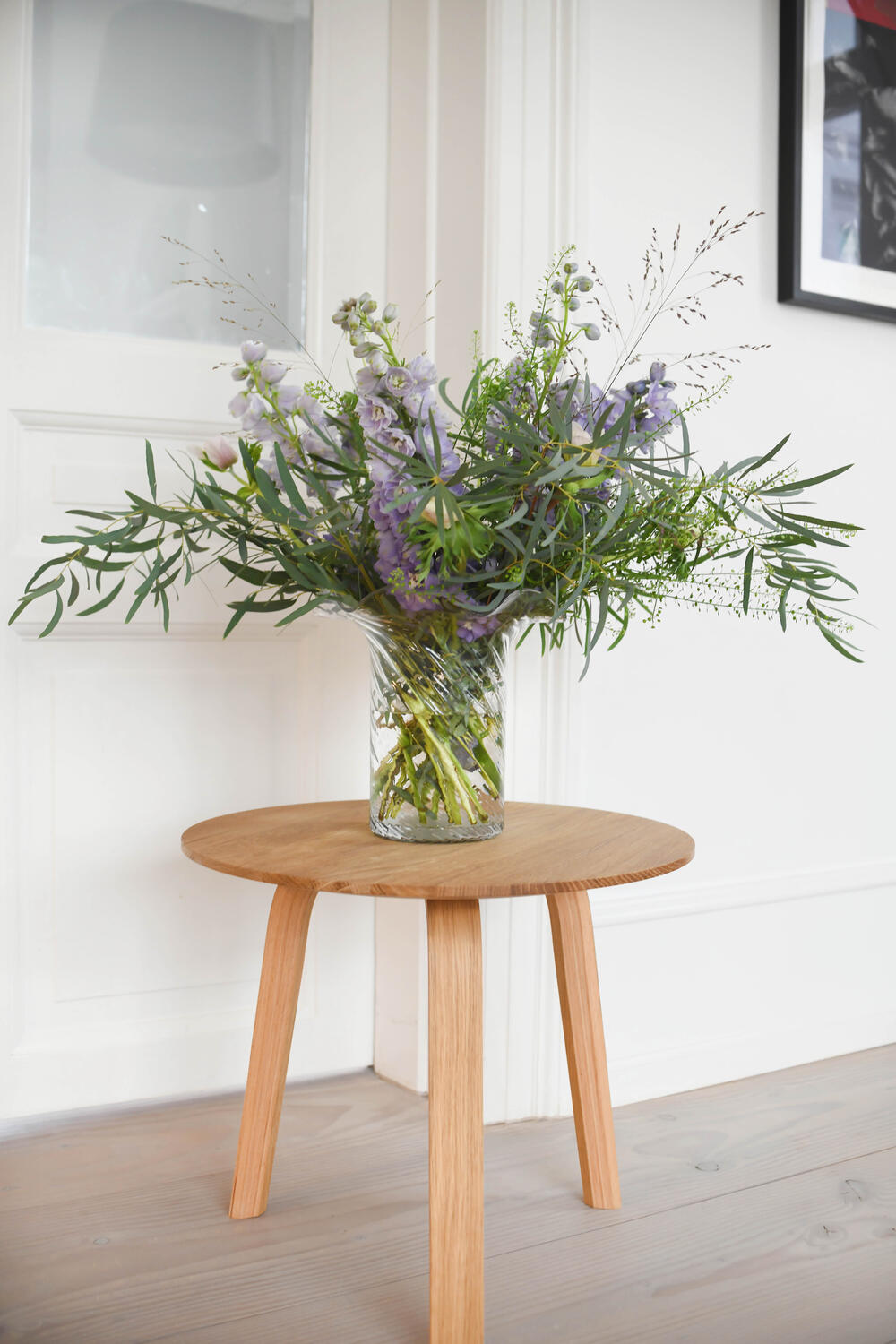 Vase med bølge kant, klar - H22 cm