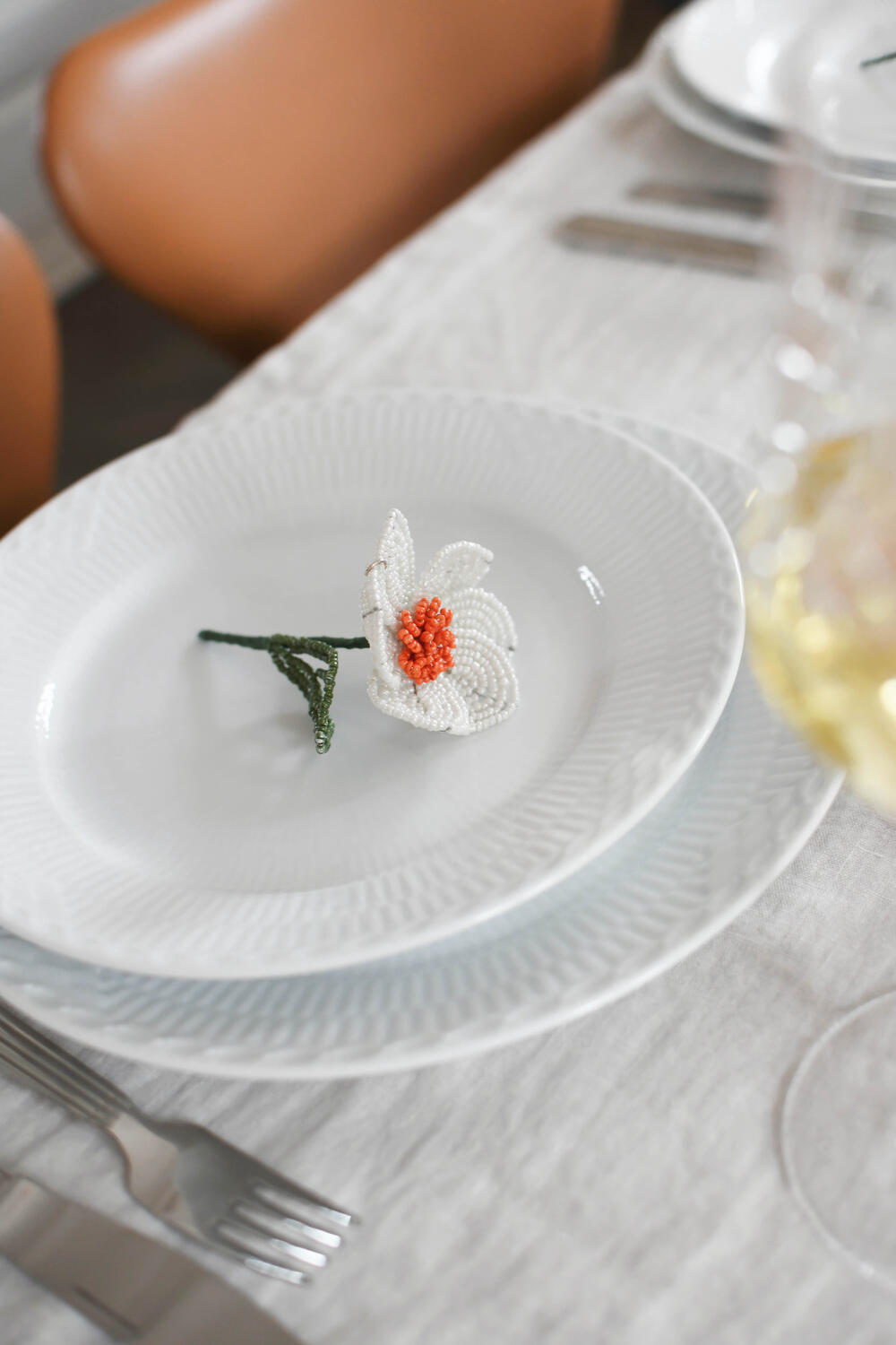 Pinse Lilje perleblomst - hvid/grøn