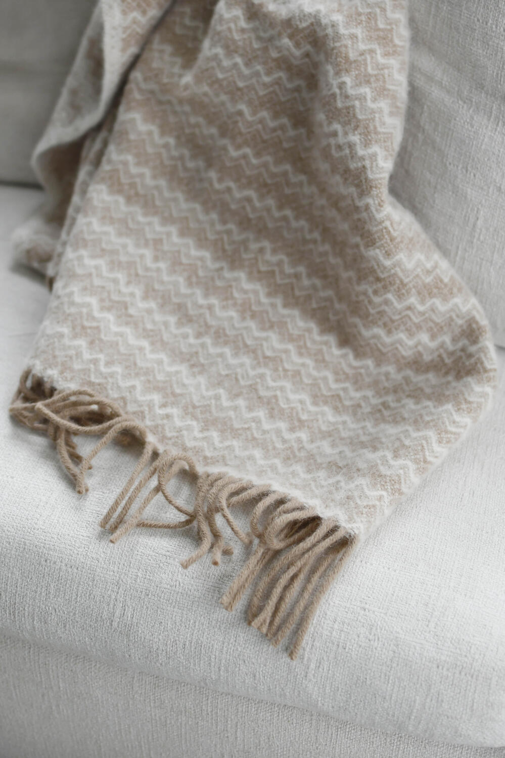 Otto uldtæppe, Beige/Naturel - 130x180 cm.