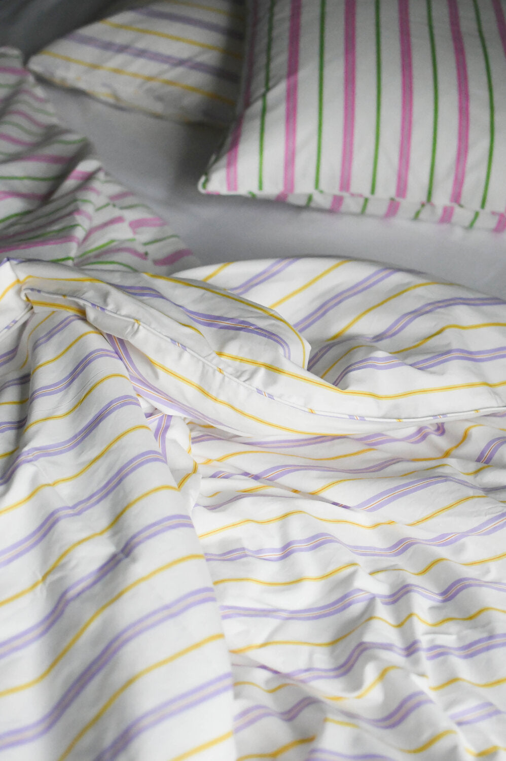 Lollipop Stripe sengesæt - pink/grøn