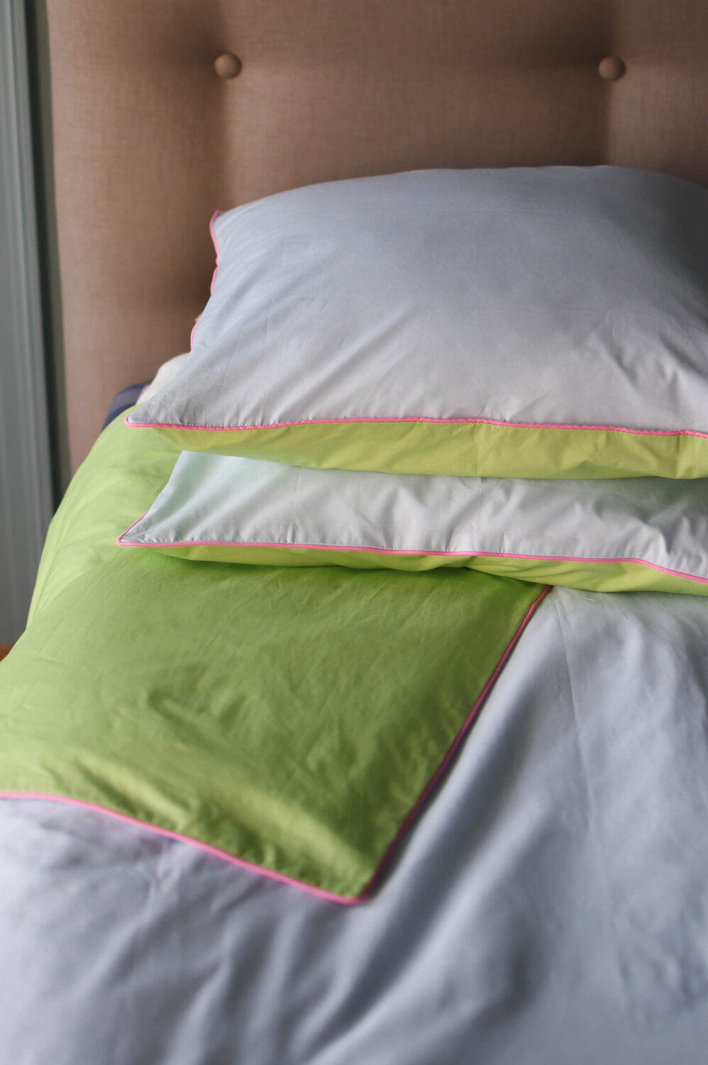 Color Combo sengesæt - blå/grøn